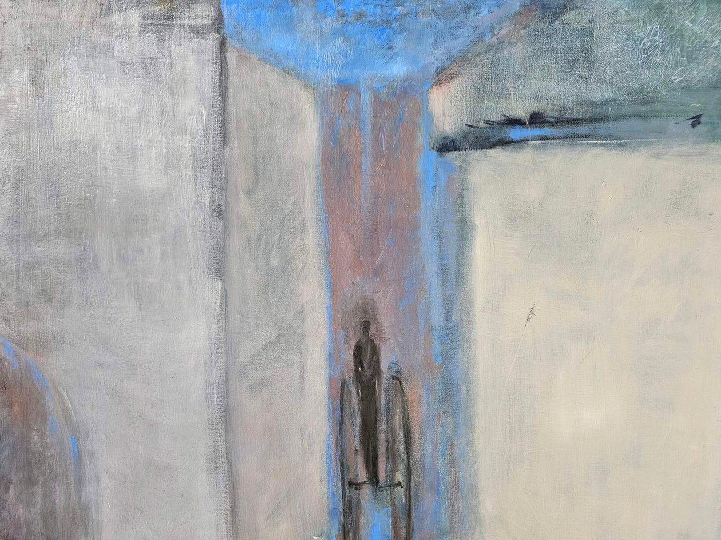 Large 60's Signed Original Modernist Oil On Canvas