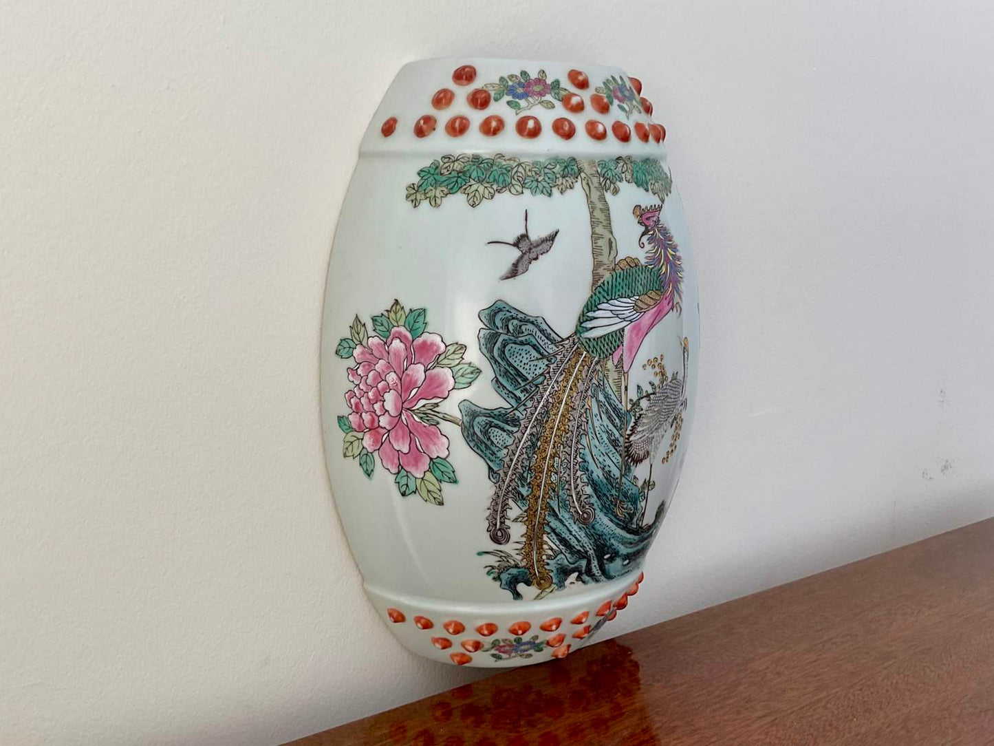 Vintage Chinese Porcelain Wall Planter