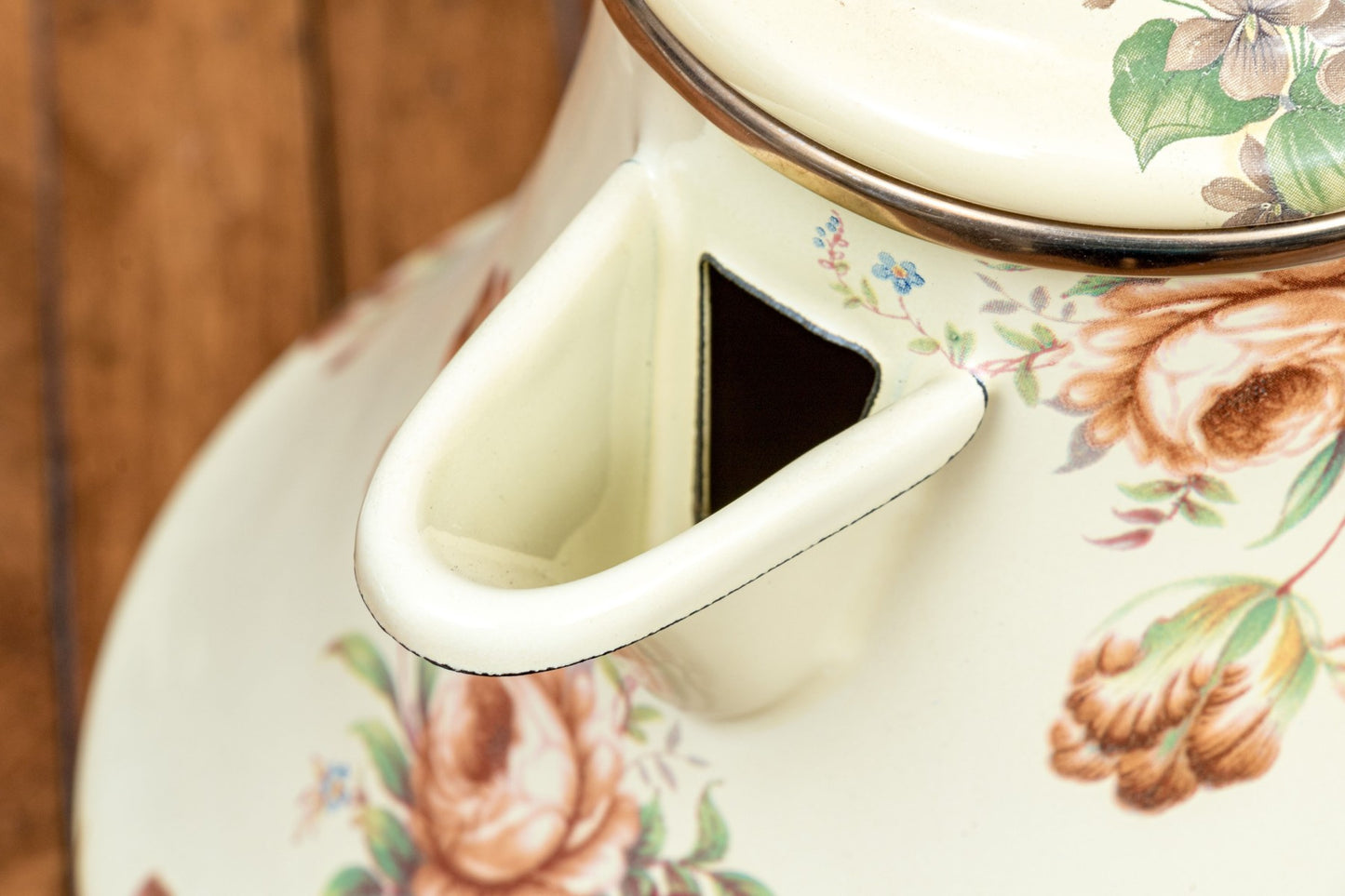 Vintage Three Piece Mackenzie-Childs Enamel Ware Tea And Coffee Set