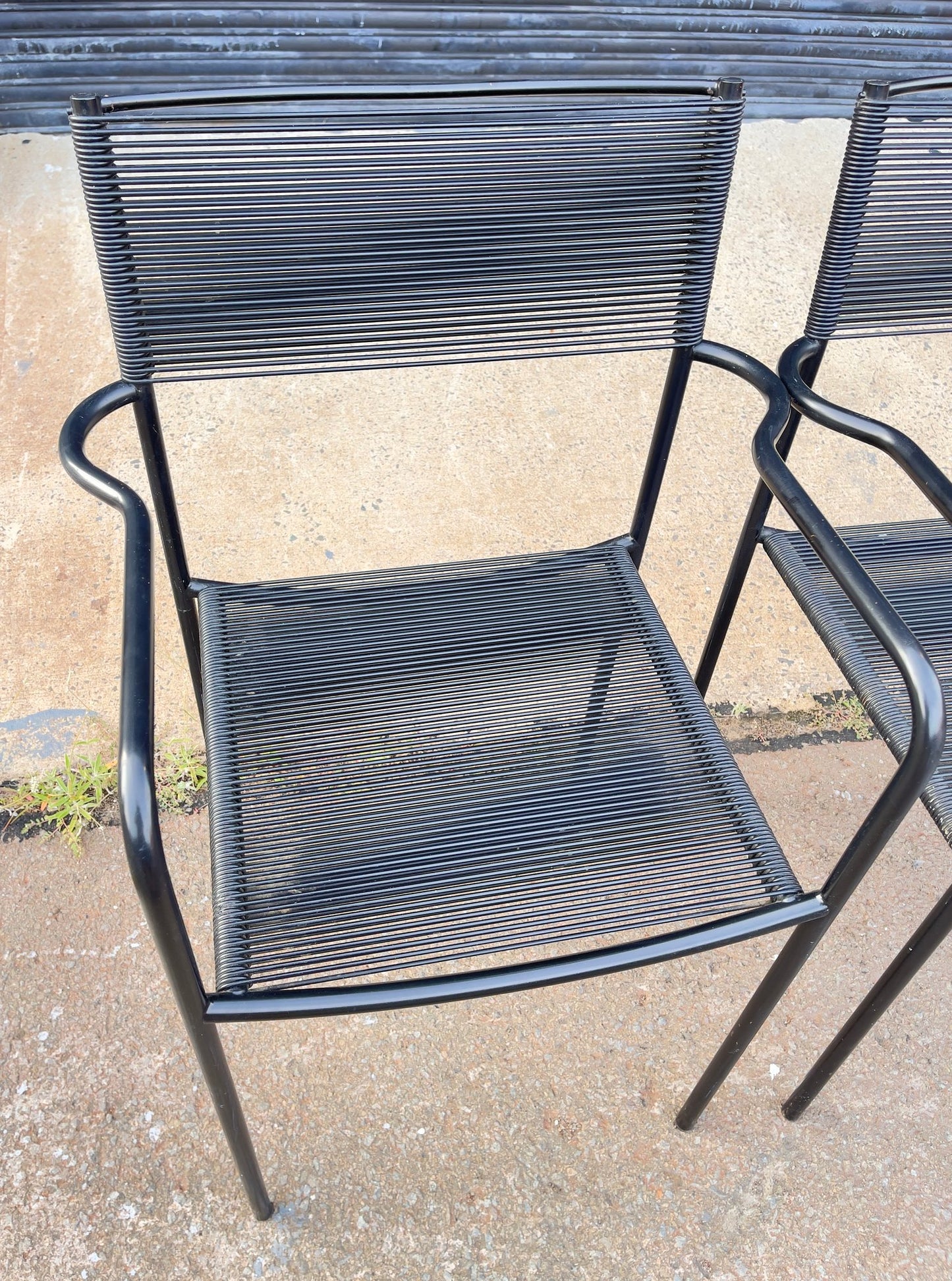 Vintage Italian Spaghetti Strap Armchairs - Set of 4