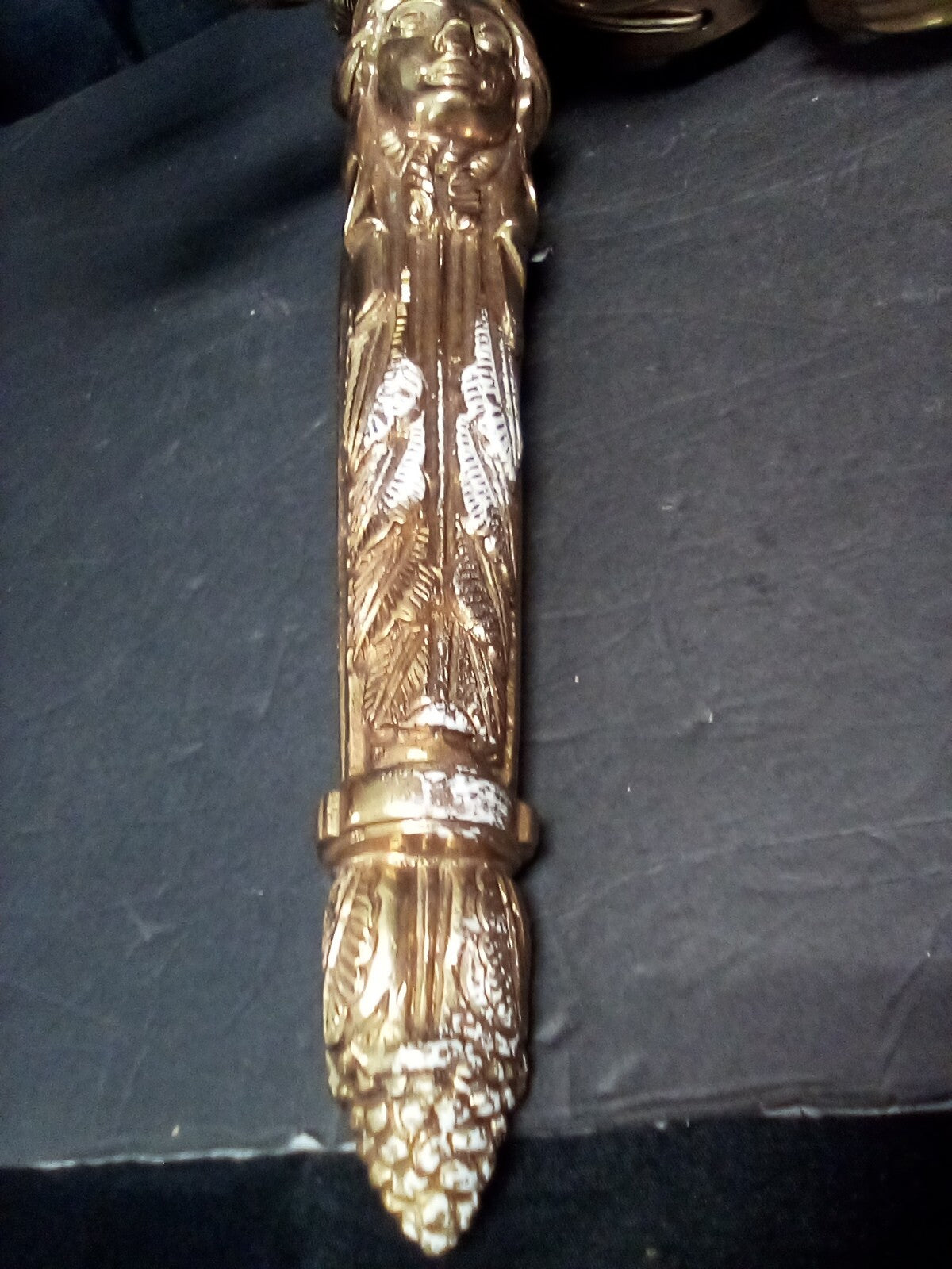 Magnificent Large Brass Ornate Wall Sconce With 3 Fixtures
