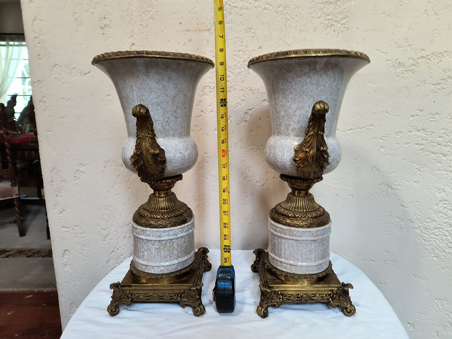 Pair Of Extraordinary Vintage Vases / Urns