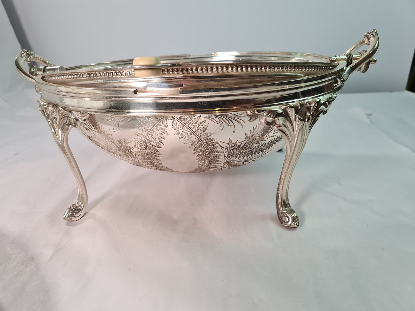 Elegant Silver Plated Revolving Dome Tureen Server, mid 1800