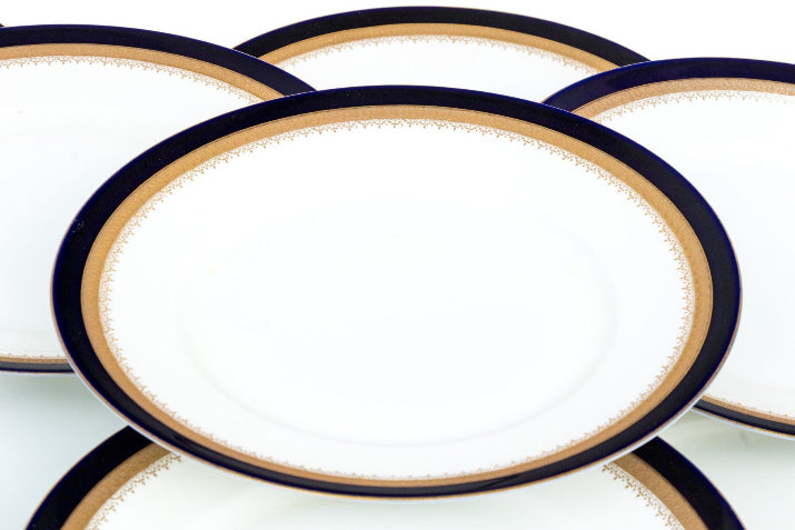 Fabulous Collection of Twelve Rosenthal Cobalt Trimmed Porcelain Plates