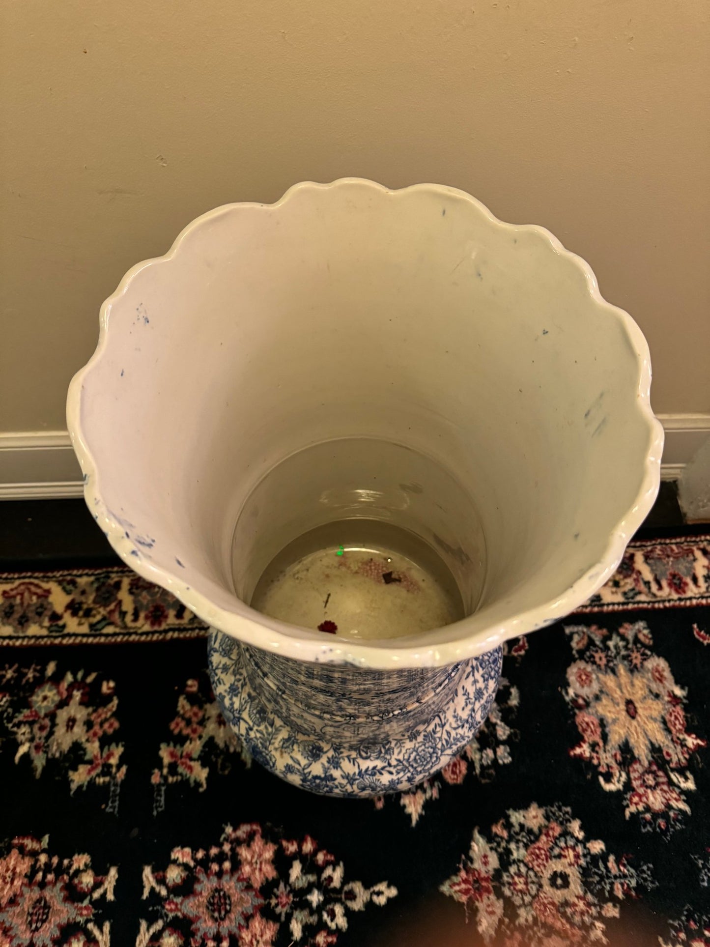 Antique Blue & White Umbrella Stand