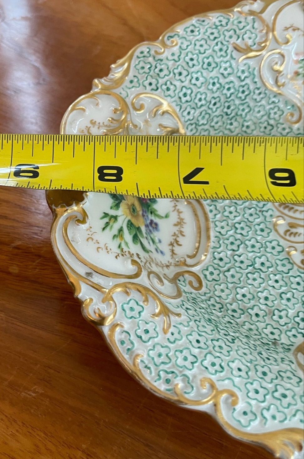 Beautiful Antique Hand Decorated Porcelain Basket