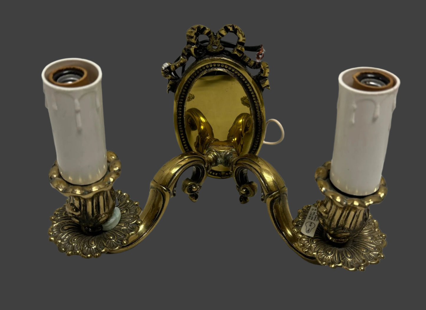Vintage Pair Of Lovely Bronze Wall Sconces (3/3)