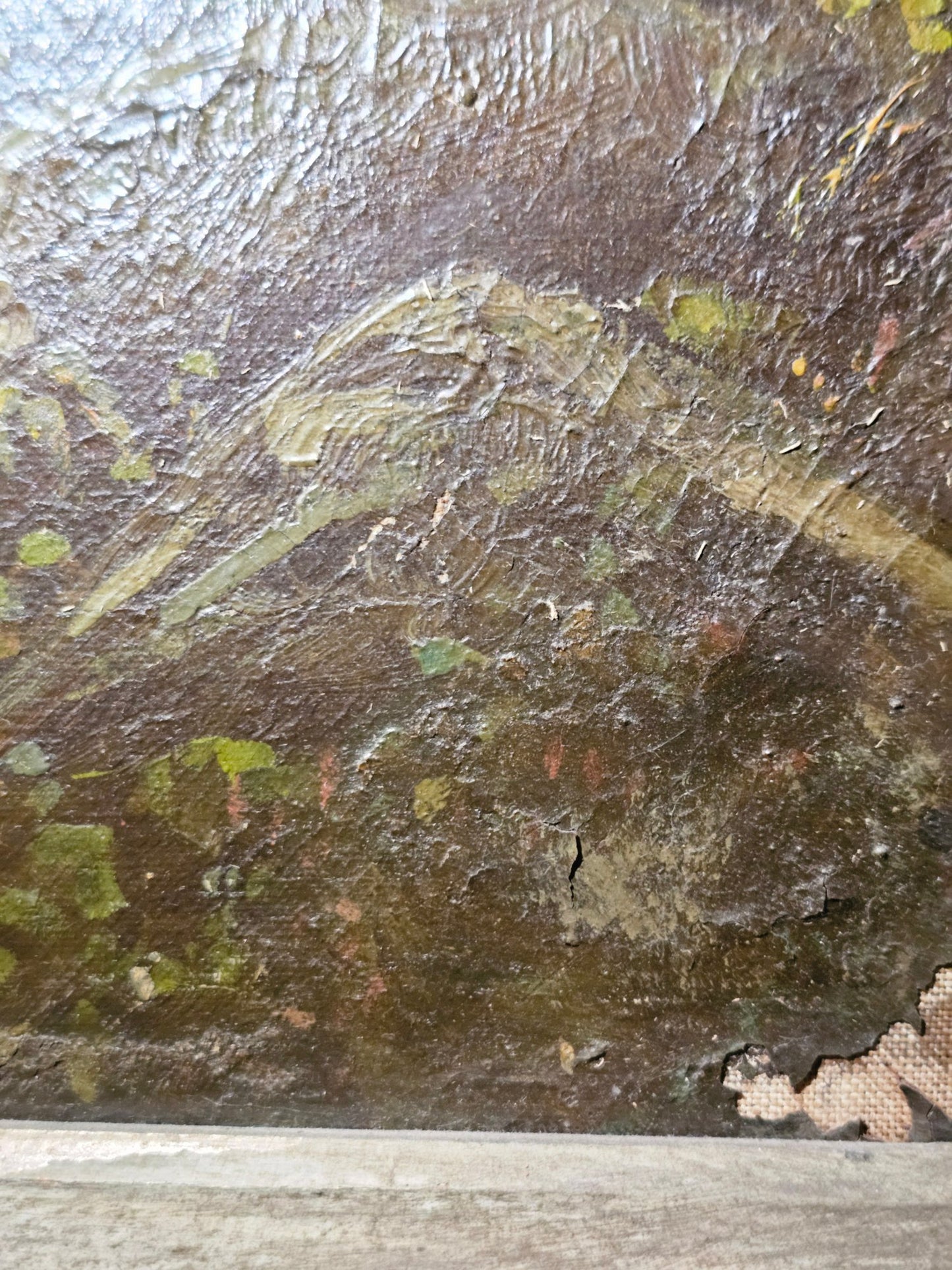 Very Large Antique Mountain Landscape Painting, Oil on Canvas, c. 1900, Antique Frame