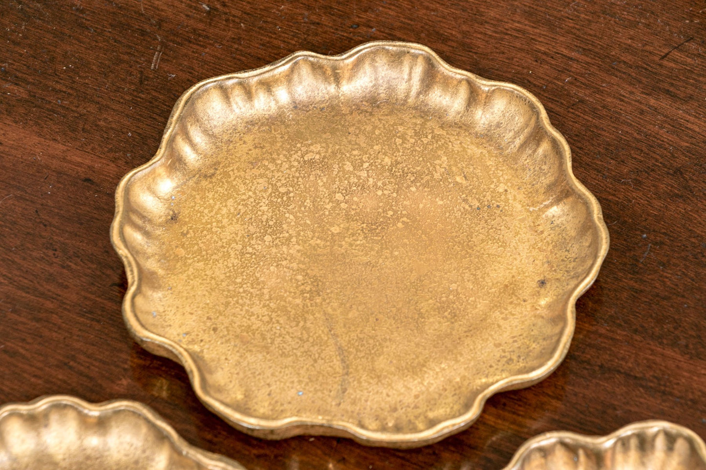 Vintage Tiffany Studios Bronze Collection Of Three Nut Bowls