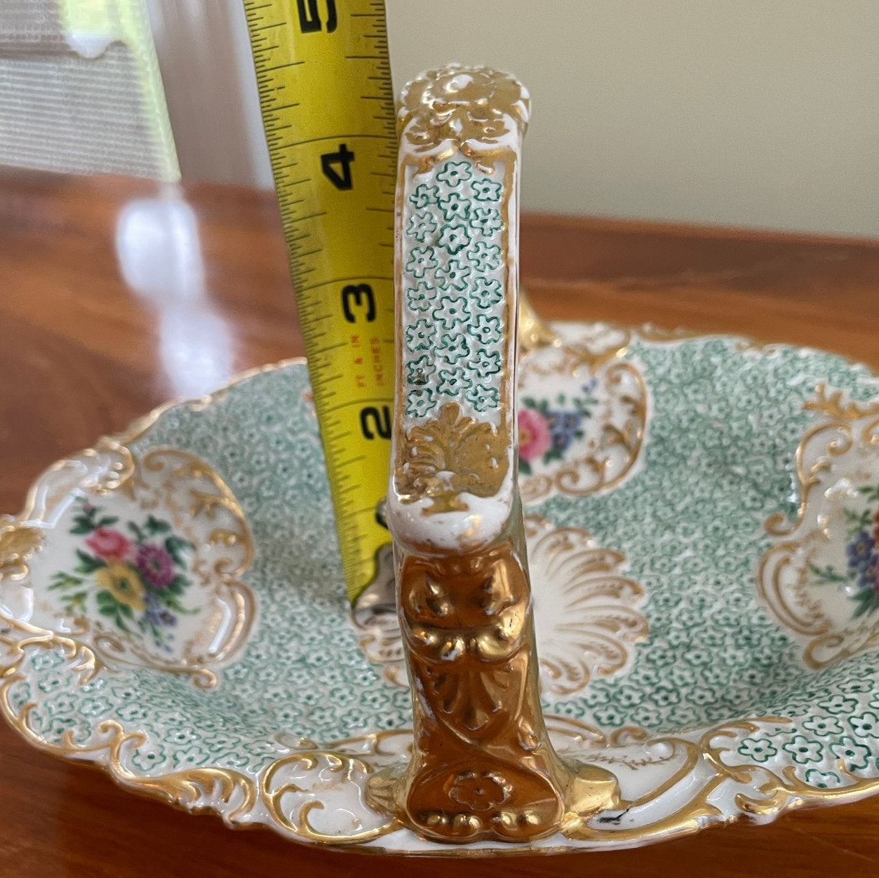 Beautiful Antique Hand Decorated Porcelain Basket