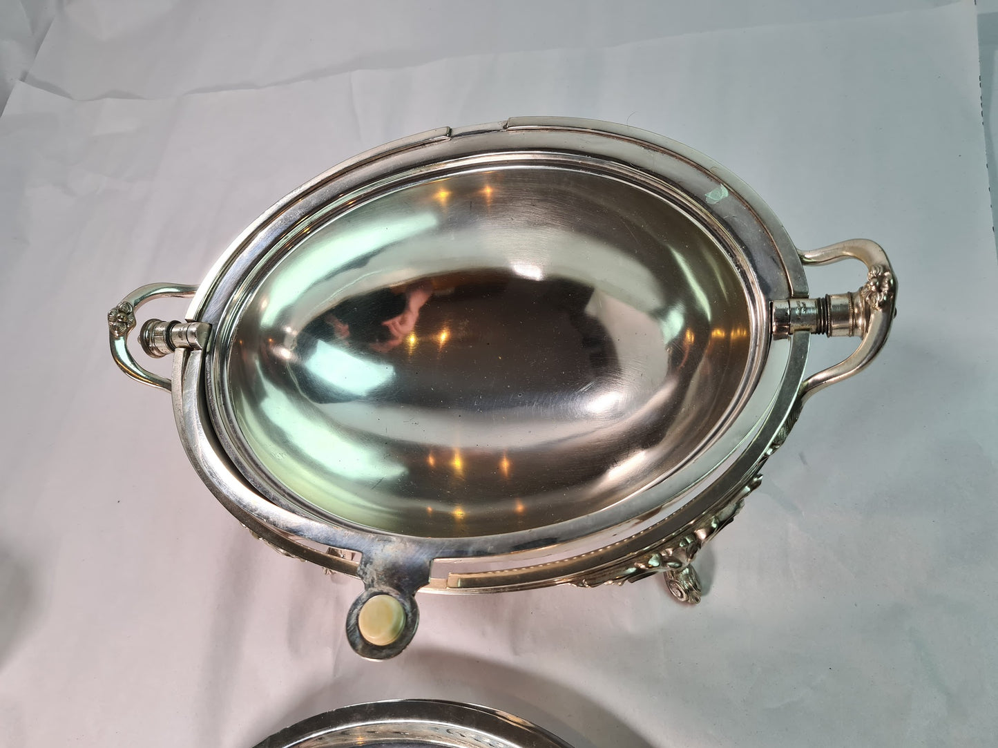 Elegant Silver Plated Revolving Dome Tureen Server, mid 1800