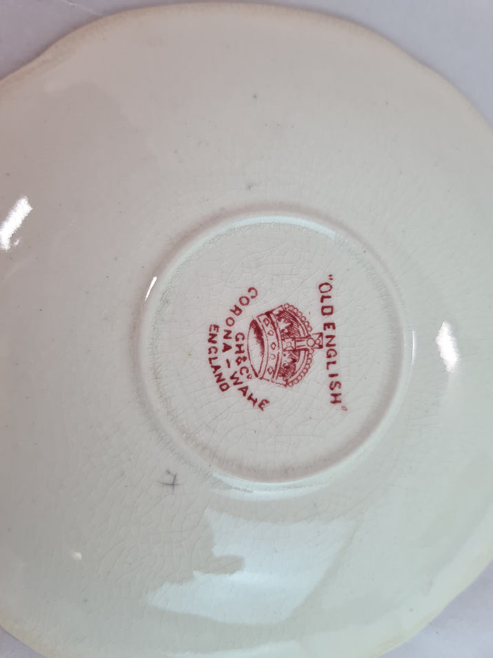 Assortment of Beautiful English Transferware Cups, Saucers, Creamer and a Tray