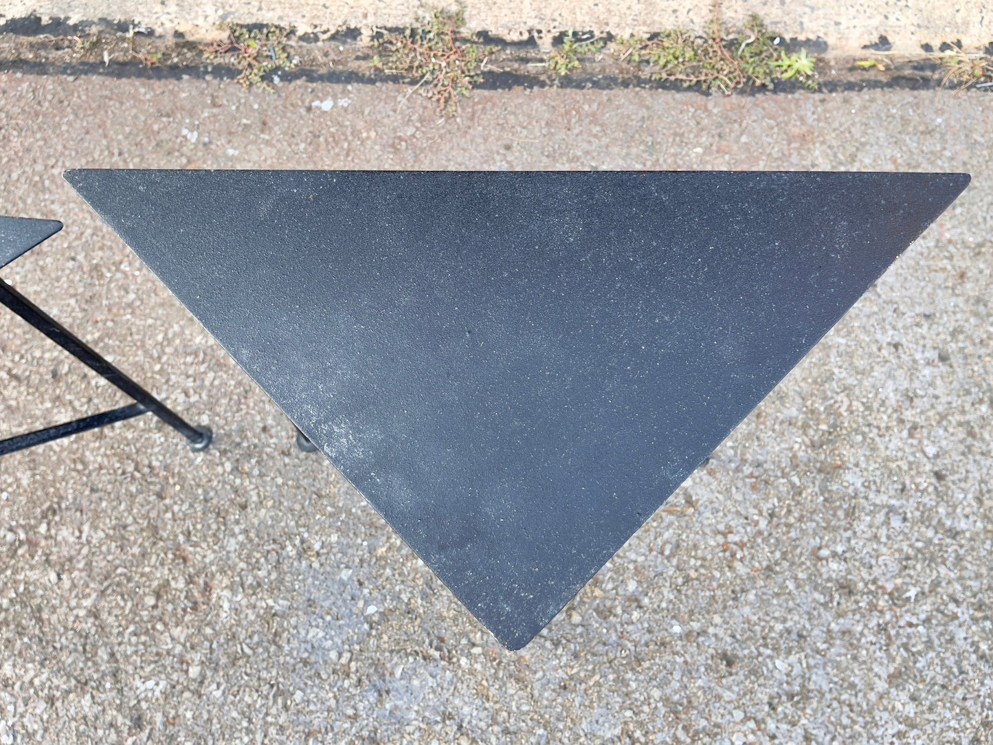 Pair Of Triangular Postmodern Iron Nesting Tables