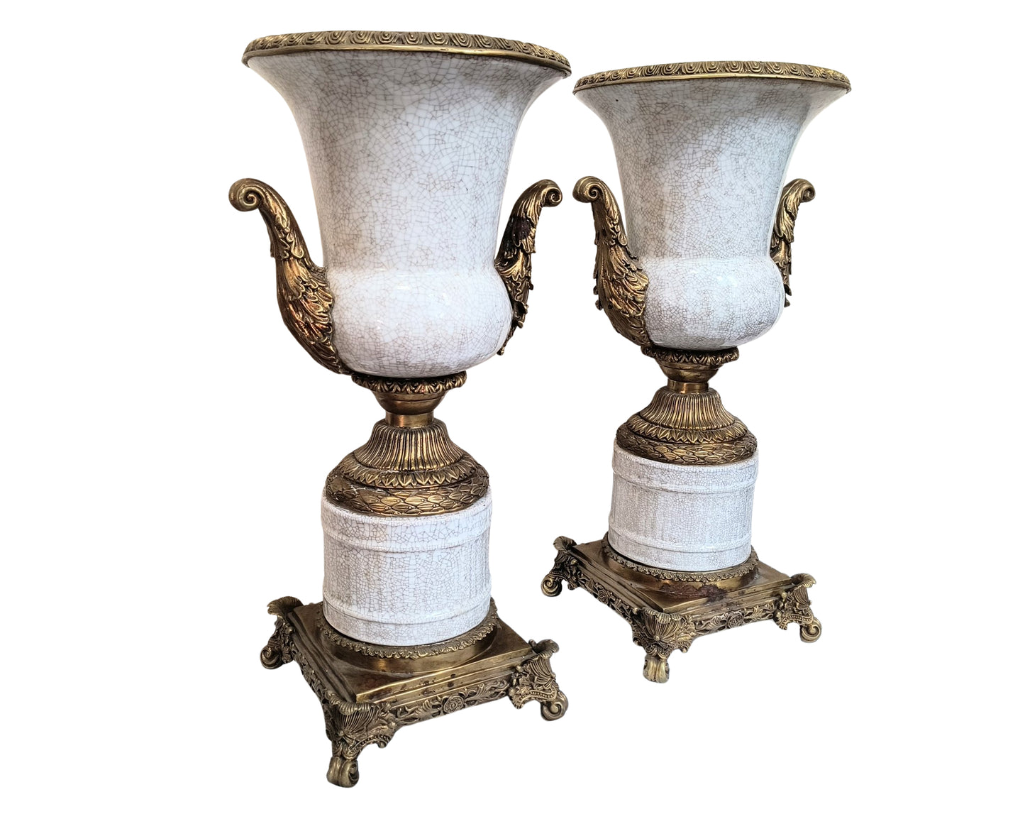 Pair Of Extraordinary Vintage Vases / Urns