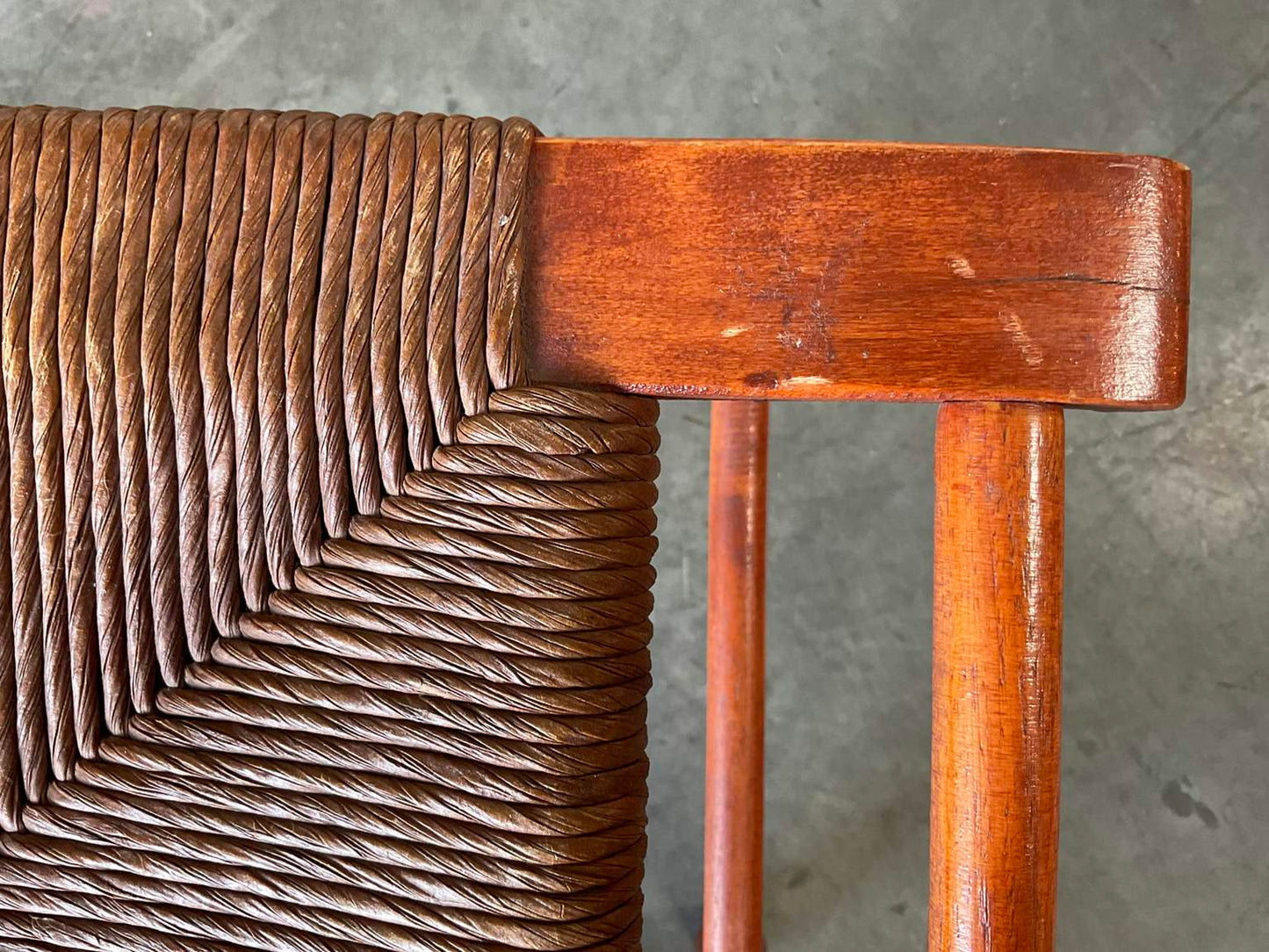 Hand Made Vintage Danish Rush Stool