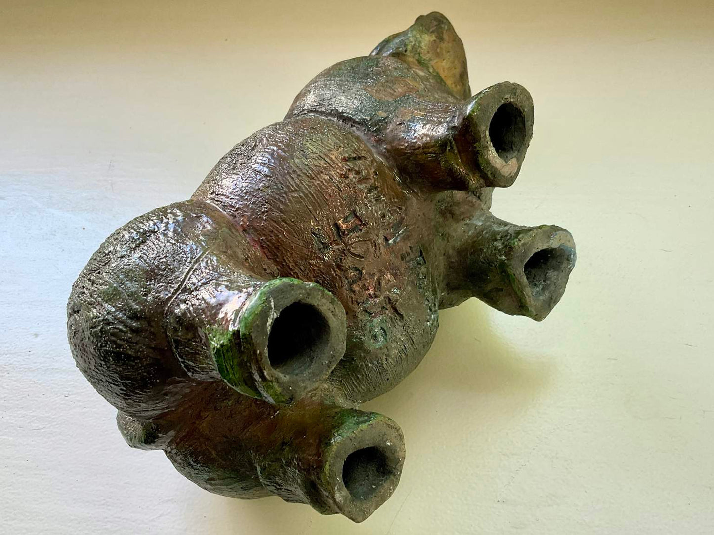 Vintage Rhinoceros Scultpure, Signed