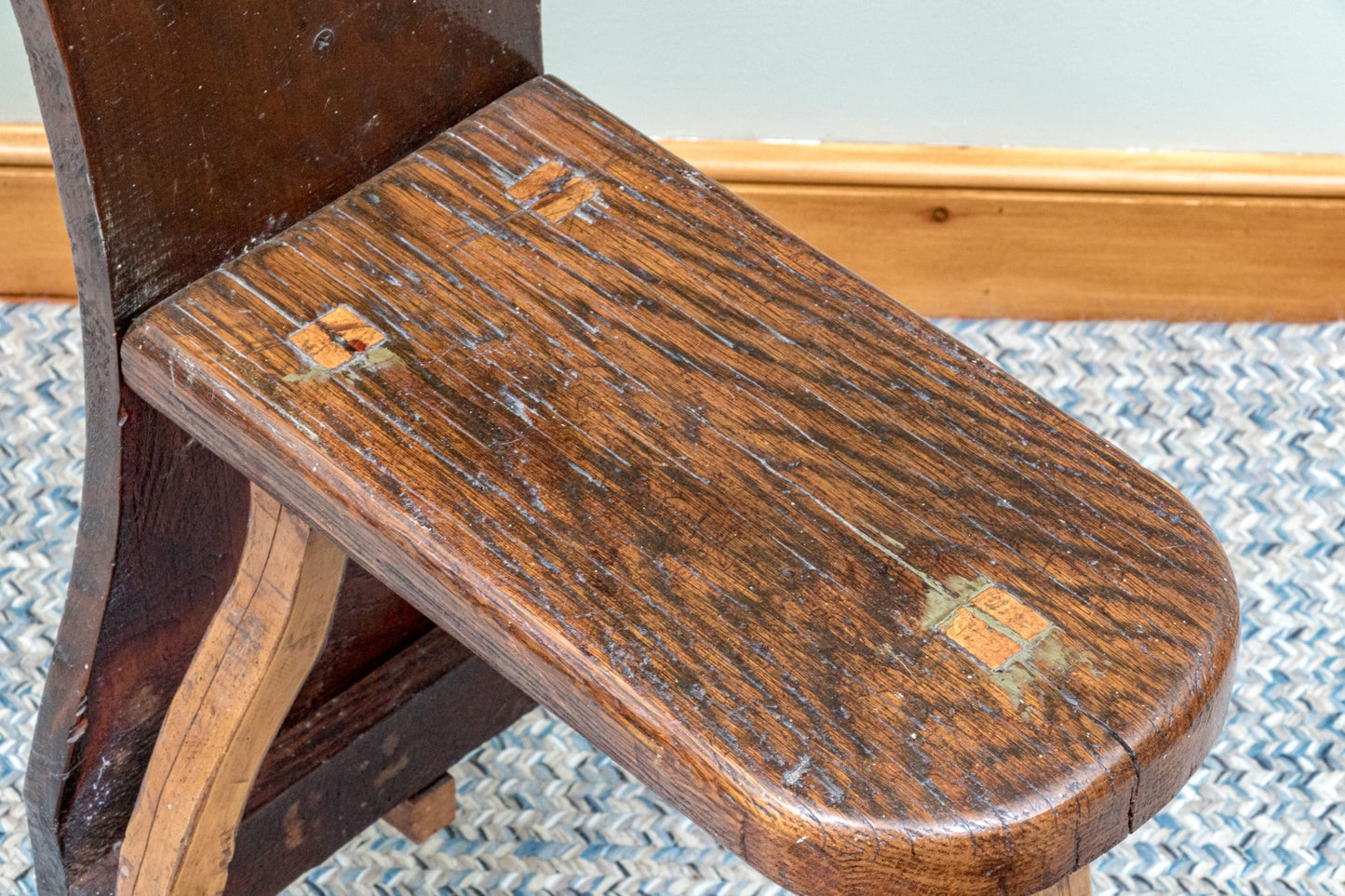 One of a Kind Artisanal Primitive Hand-Carved Wood Chair