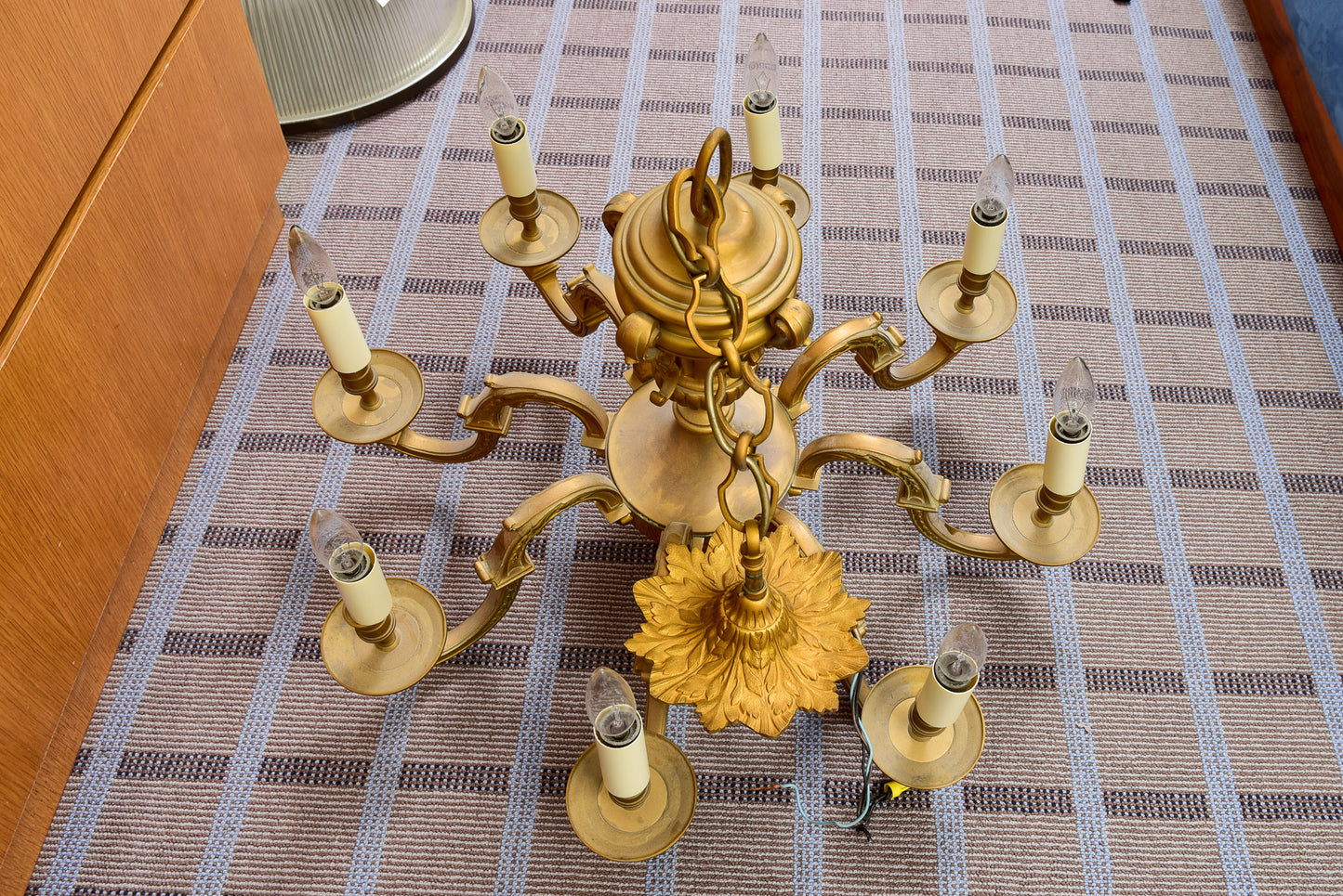 Antique French Gilt Bronze Louis XV Eight Arm Chandelier