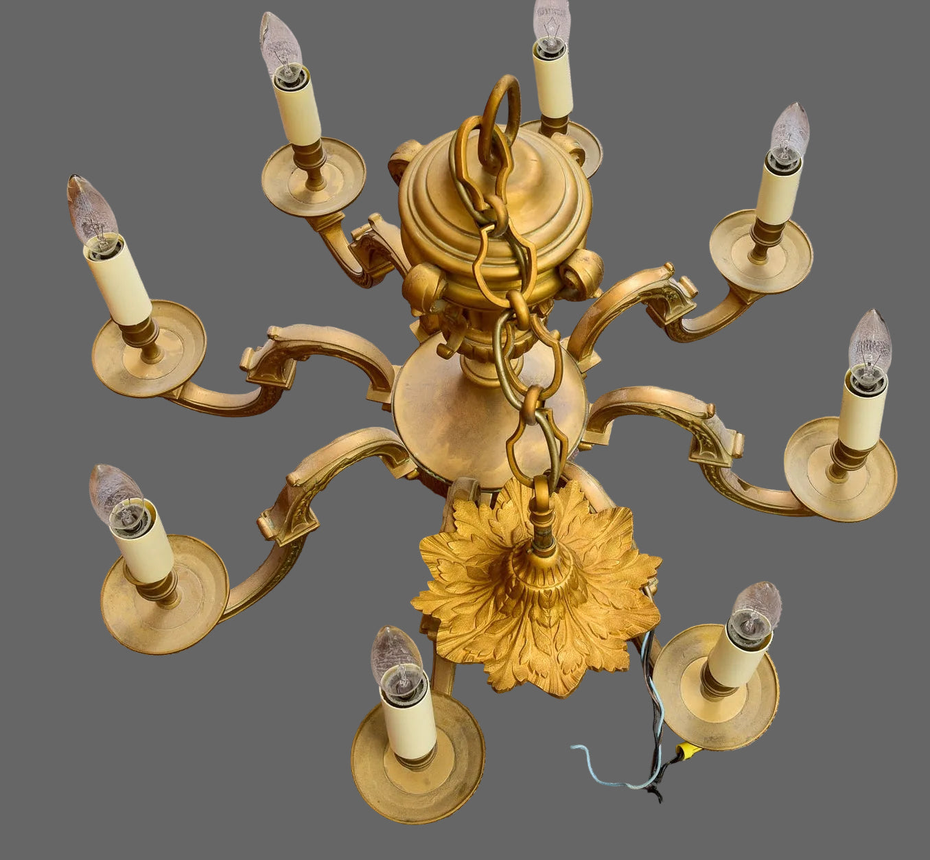 Antique French Gilt Bronze Louis XV Eight Arm Chandelier