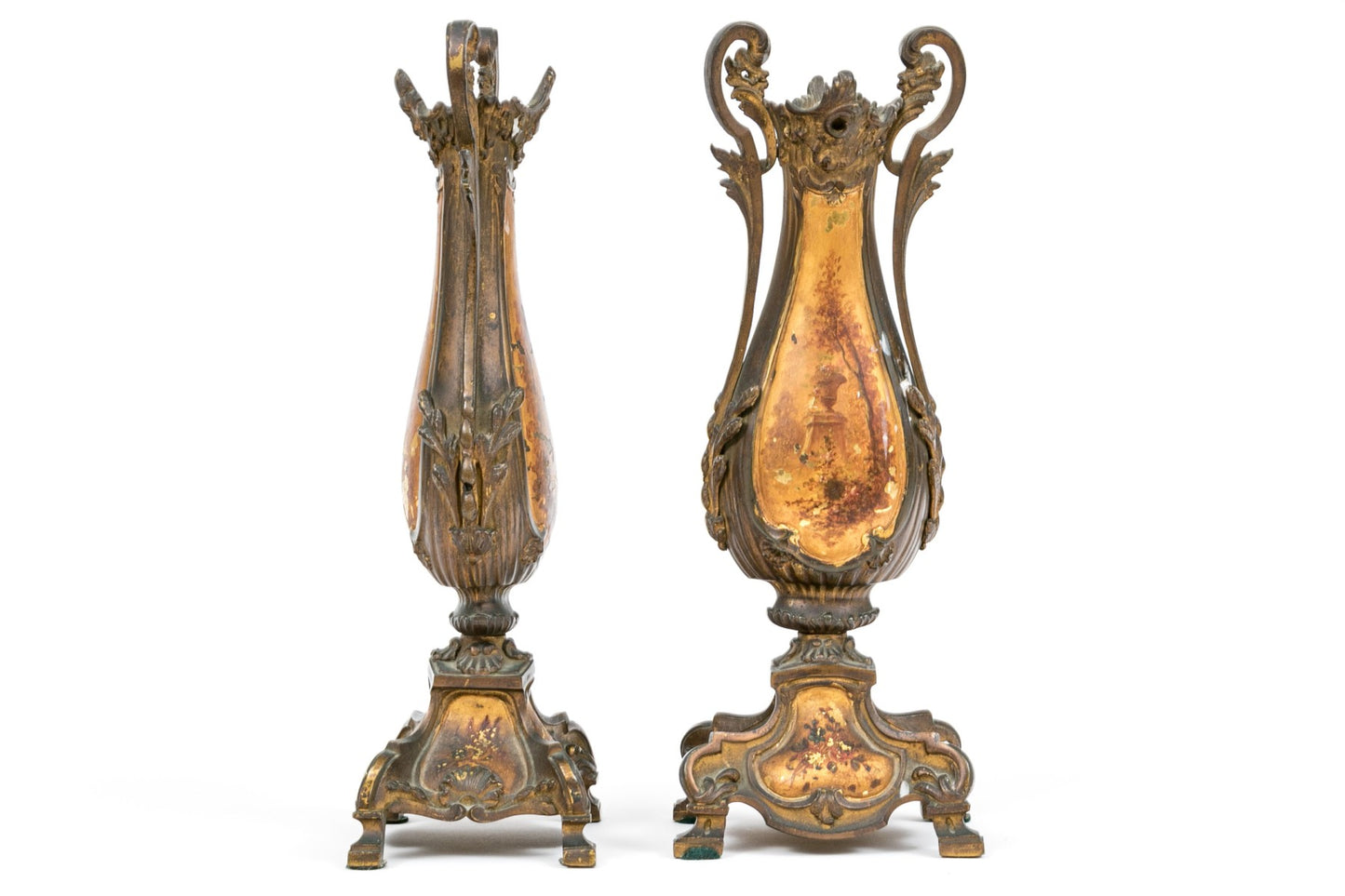 A pair of beautiful and elegant gilt bronze Ormolu candlestick holders c.1800, French