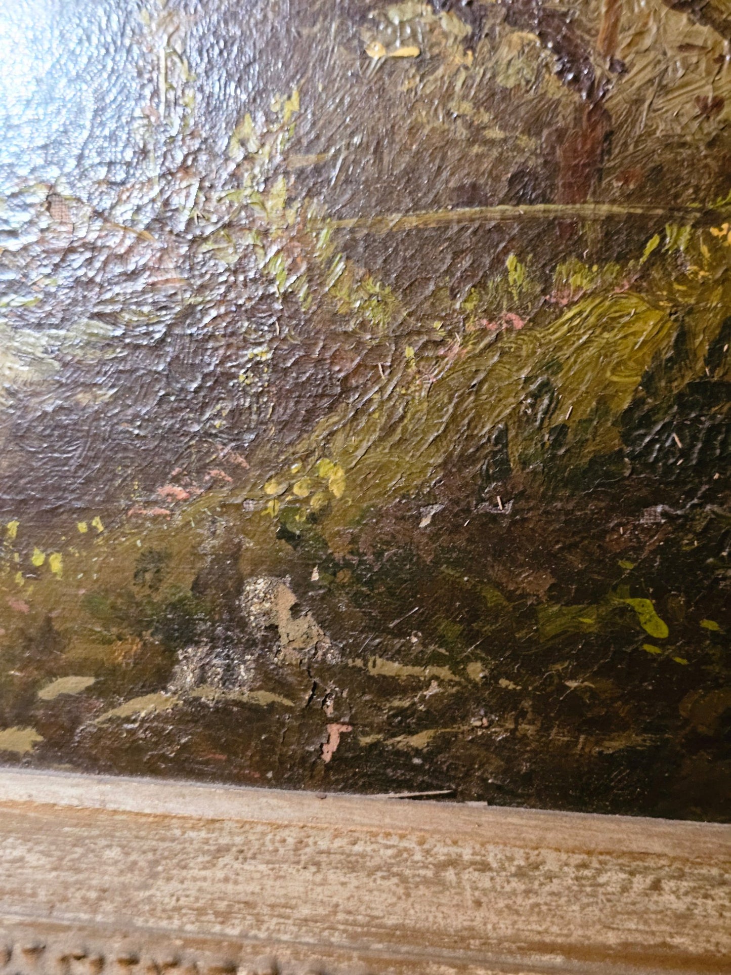 Very Large Antique Mountain Landscape Painting, Oil on Canvas, c. 1900, Antique Frame