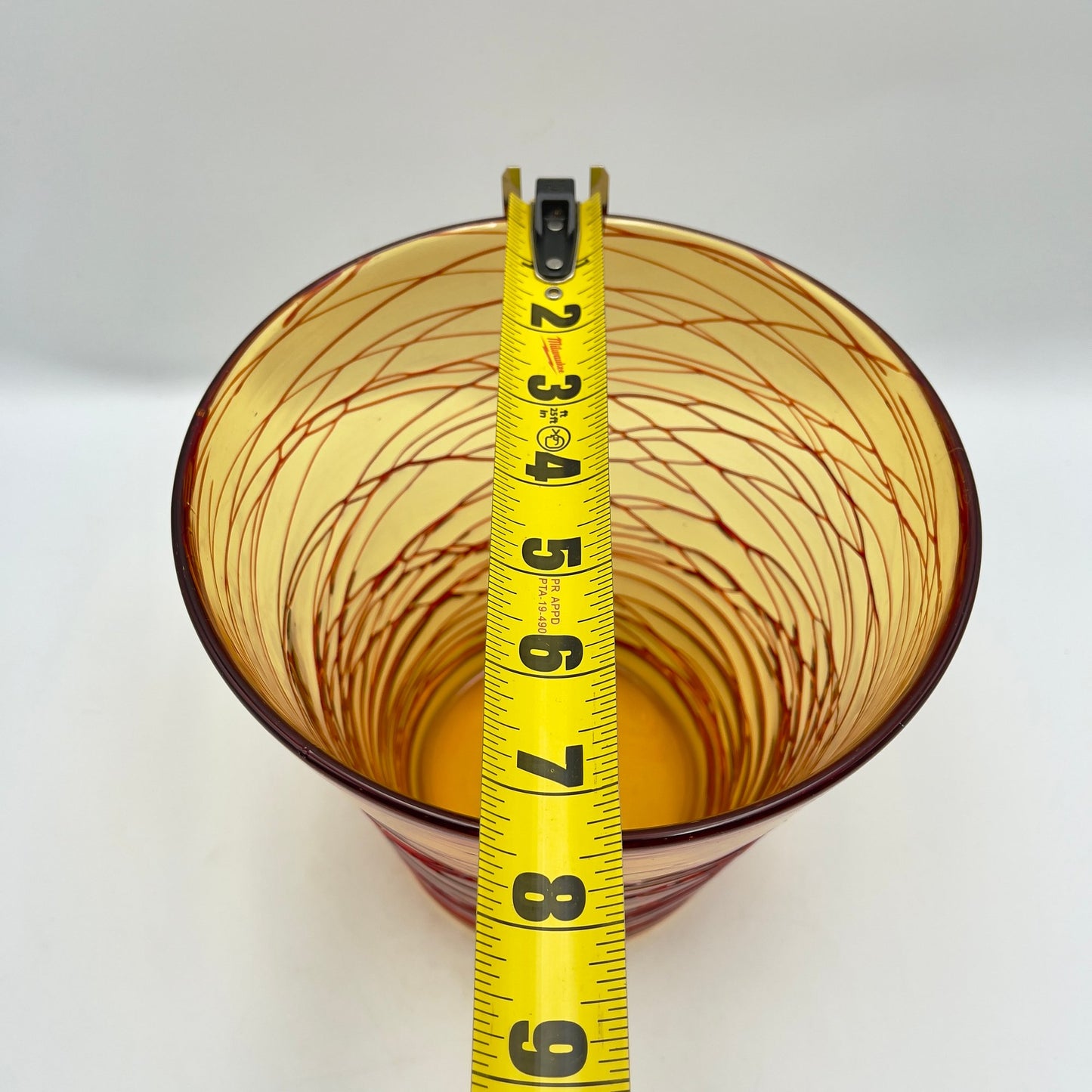 Vintage Durand Threaded Amber Art Glass Champagne Wine Cooler