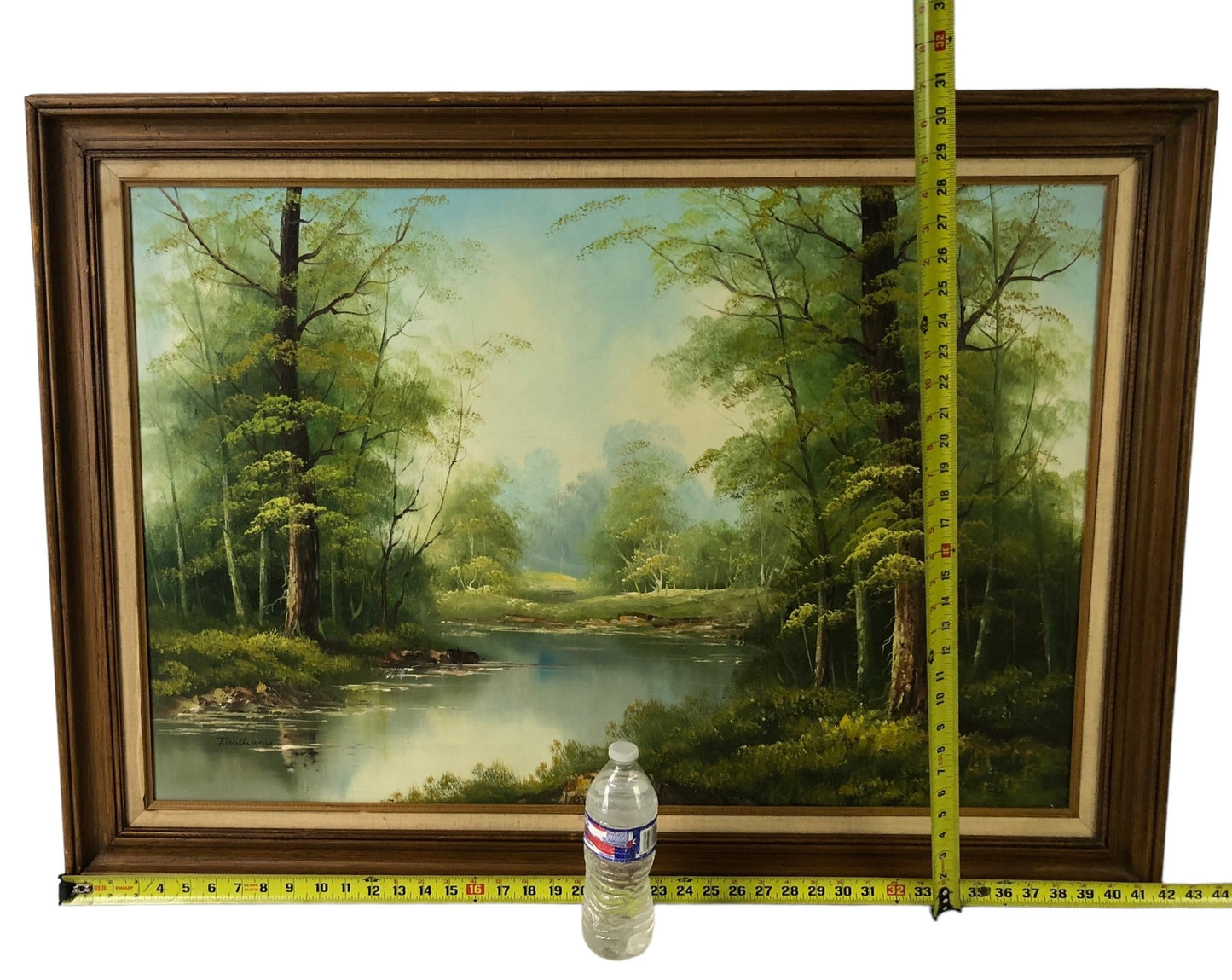 Woodland River Landscape Oil On Canvas Painting, Signed T. Williams