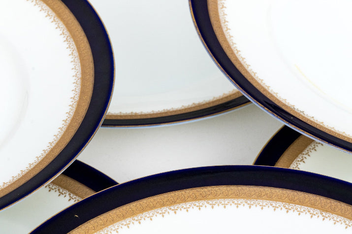 Fabulous Collection of Twelve Rosenthal Cobalt Trimmed Porcelain Plates