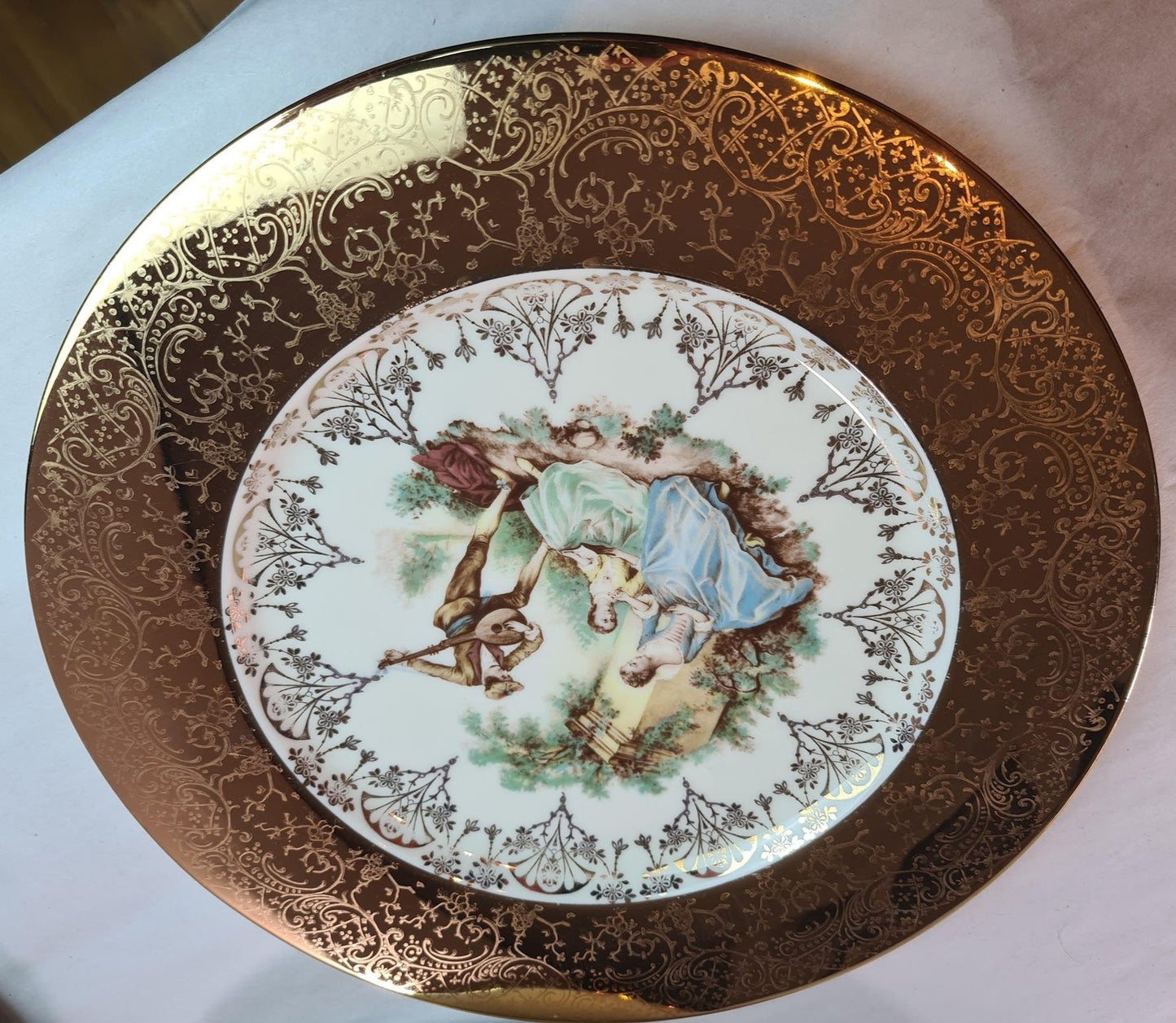 Vintage Joh Peters Le Petite Dinner Plate 6pcs & W. S. George Radisson Gold Gilt Bowl