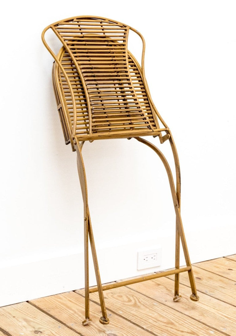 Stunning Bronzed Finished Faux Bamboo Aluminum Folding Chair