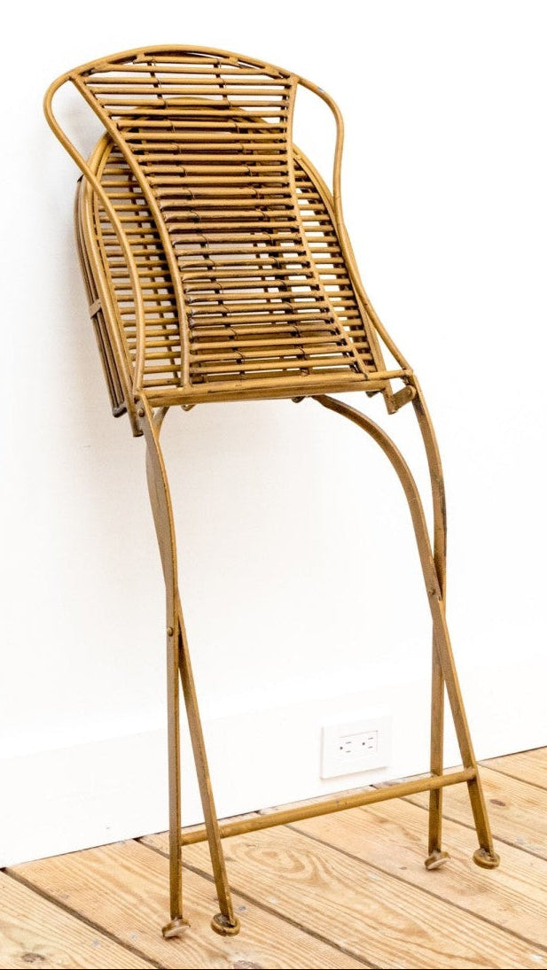 Stunning Bronzed Finished Faux Bamboo Aluminum Folding Chair