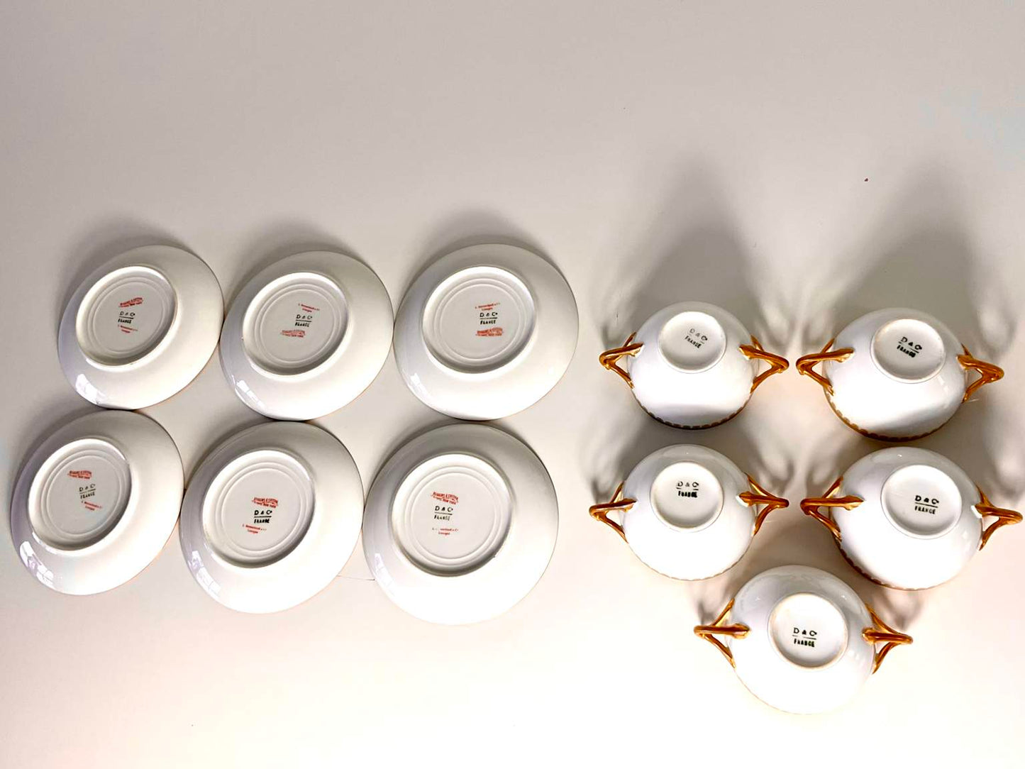 Vintage D & C France L Bernardaud & Cie Limoges Cups and Saucers - 11 Pieces