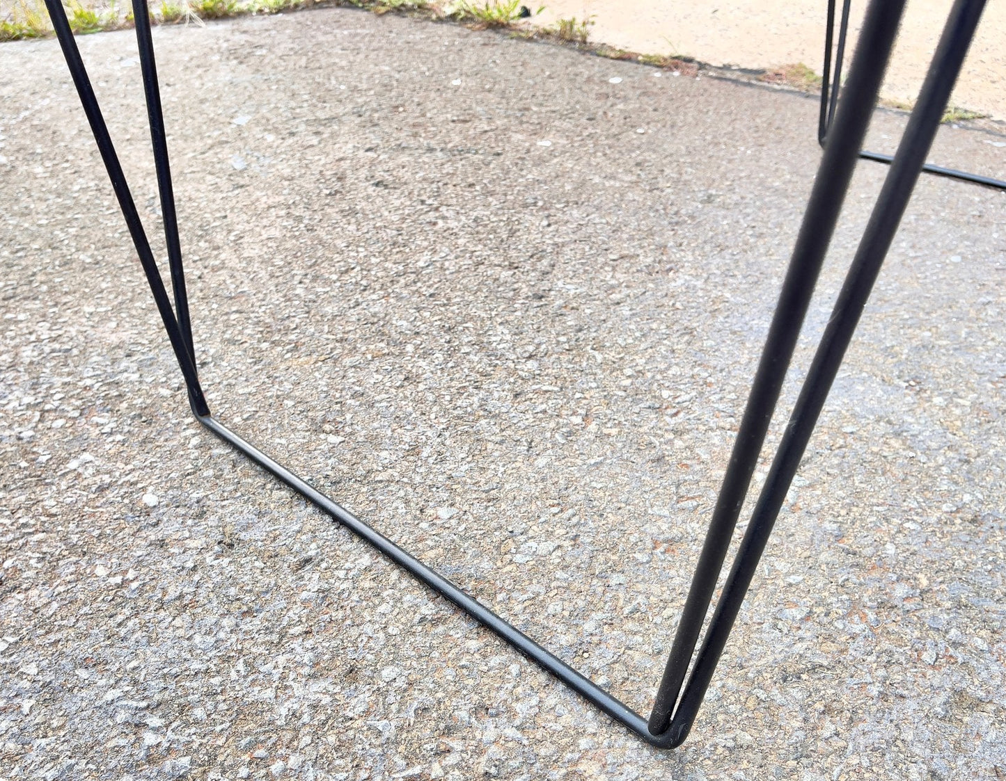Mid 20th Century MCM Metal and Glass Top Coffee Table Sauze Style