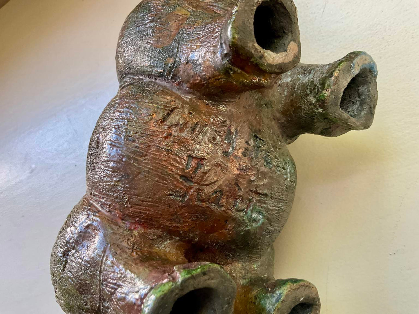 Vintage Rhinoceros Scultpure, Signed