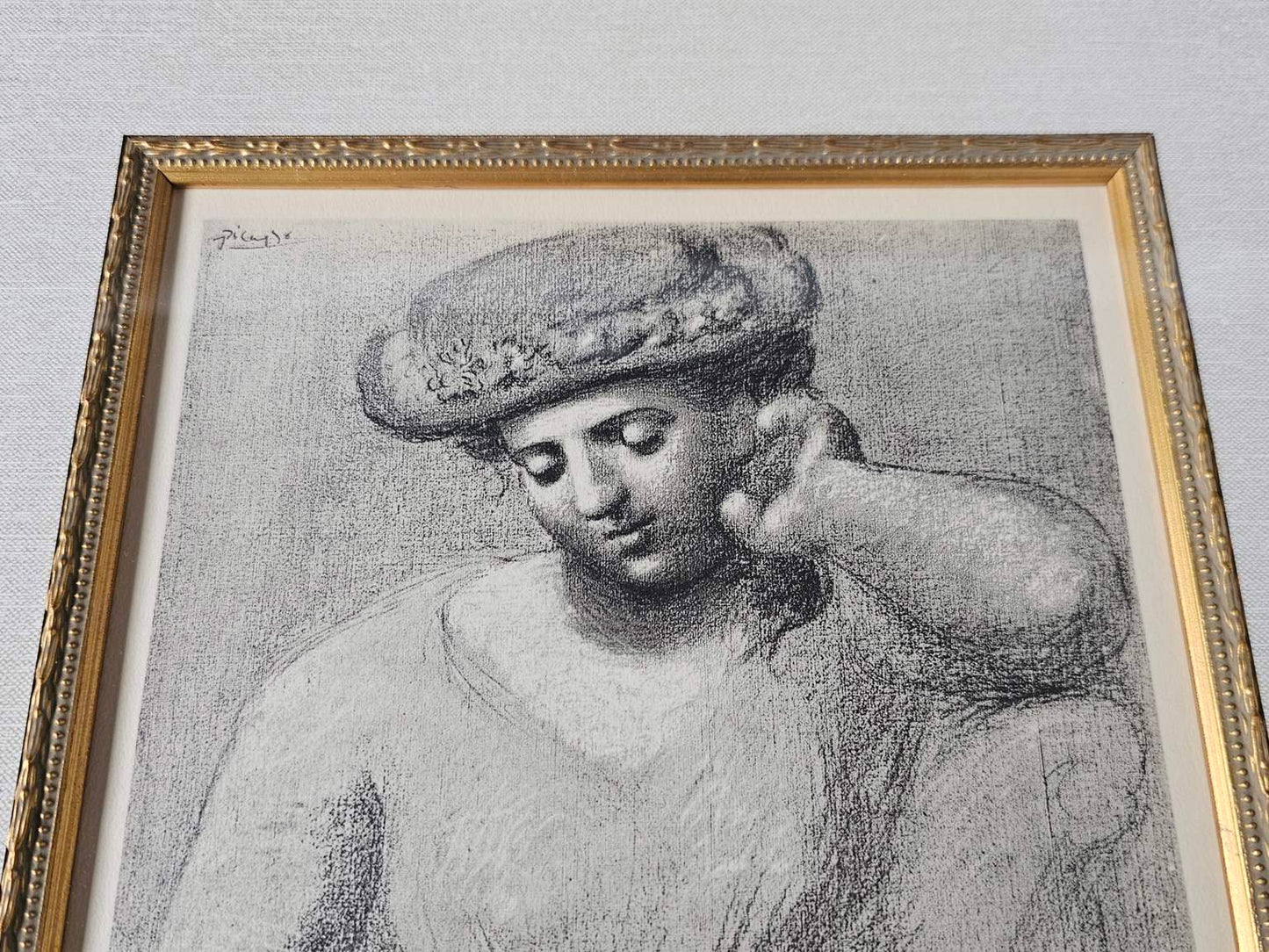 Original 1930 Pablo Picasso (1881-1973) "Femme Au Chapeau" Gallery Framed Lithograph W/COA
