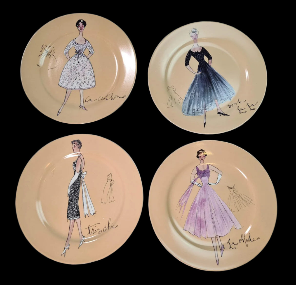 Rosanna 8" Paris Fashion Dessert Plates