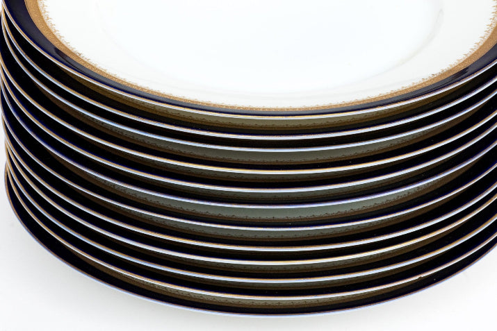 Fabulous Collection of Twelve Rosenthal Cobalt Trimmed Porcelain Plates