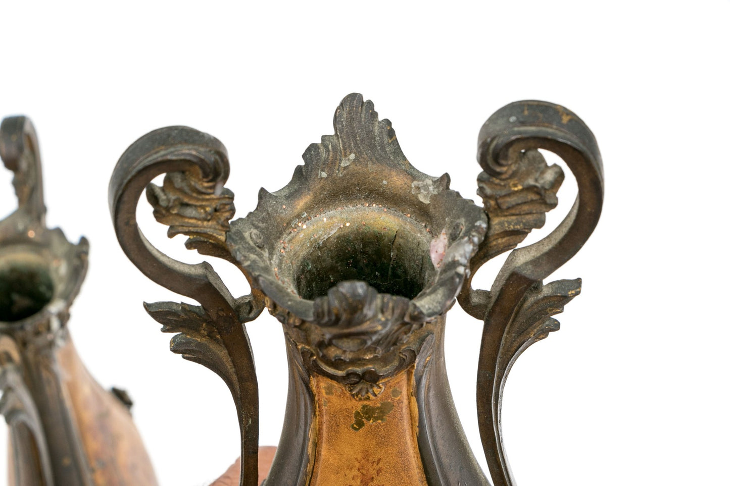 A pair of beautiful and elegant gilt bronze Ormolu candlestick holders c.1800, French