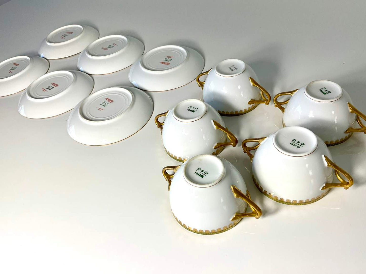 Vintage D & C France L Bernardaud & Cie Limoges Cups and Saucers - 11 Pieces