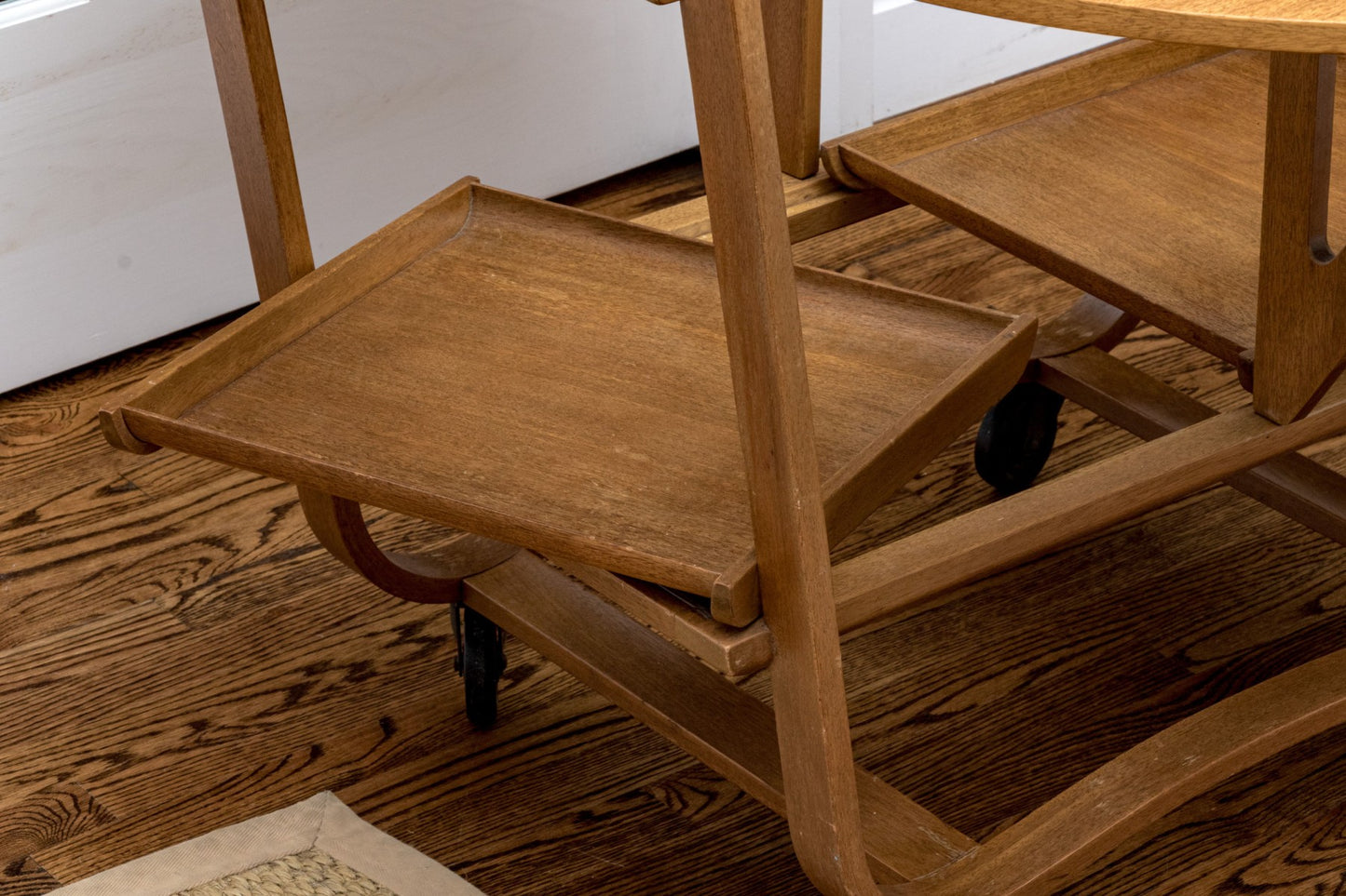 MID-CENTURY BENTWOOD DROP-LEAF TEA CART ATTRIB. EDWARD WORMLEY FOR DUNBAR
