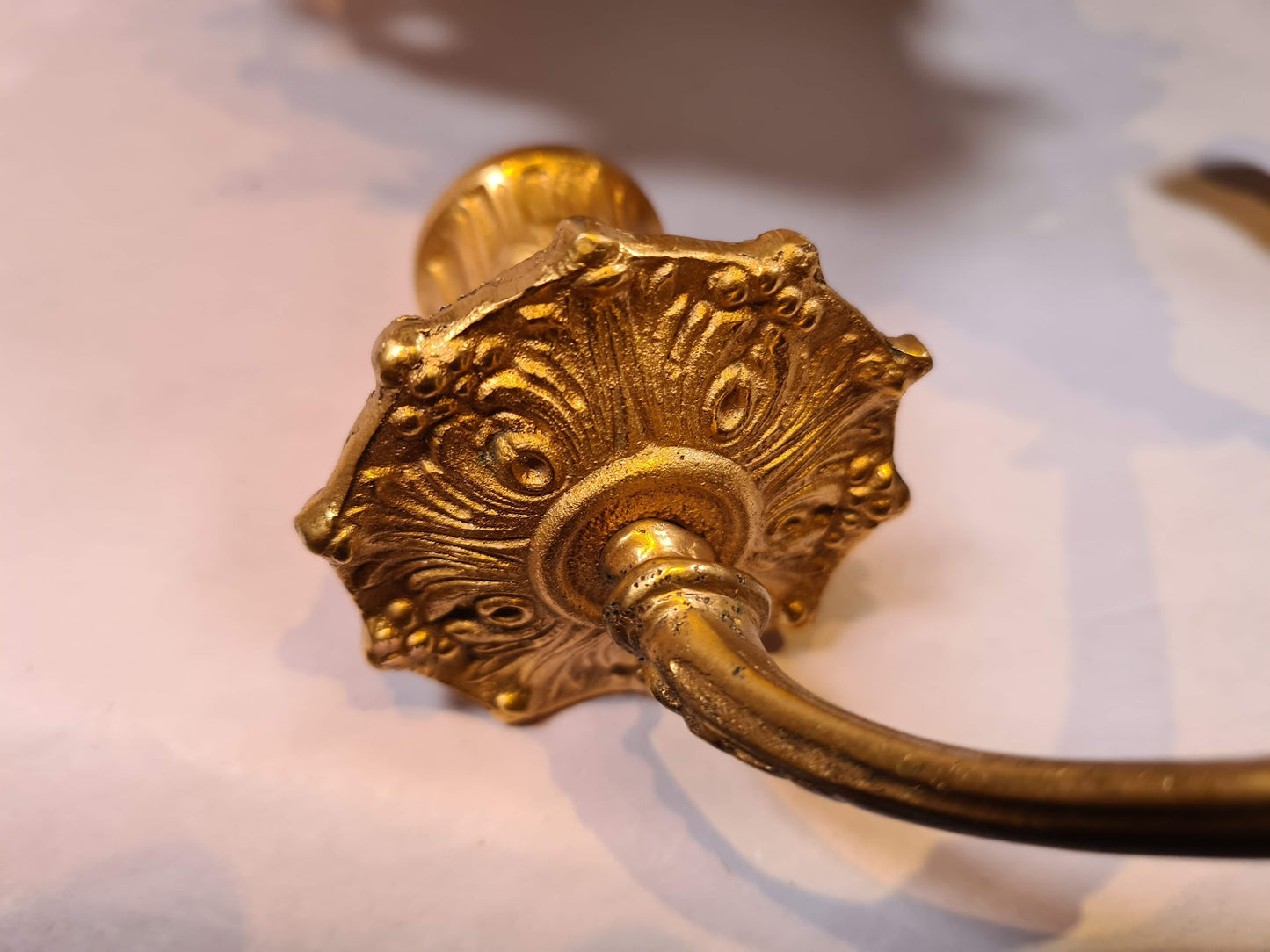 Beautifully Ornate Gilt Brass Sconce / Mirror (1/2)