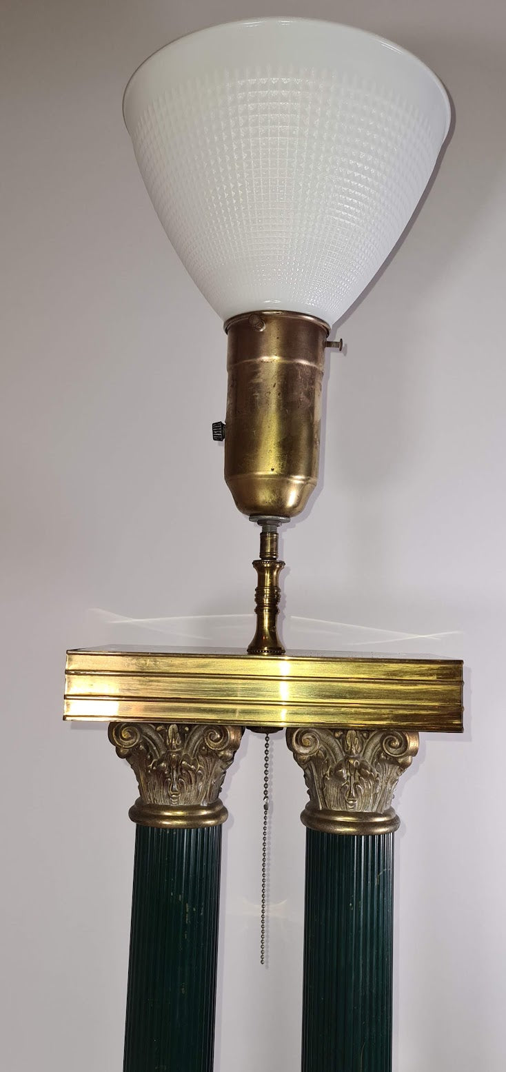 Antique Tall Table Lamp with Corinthian Columns