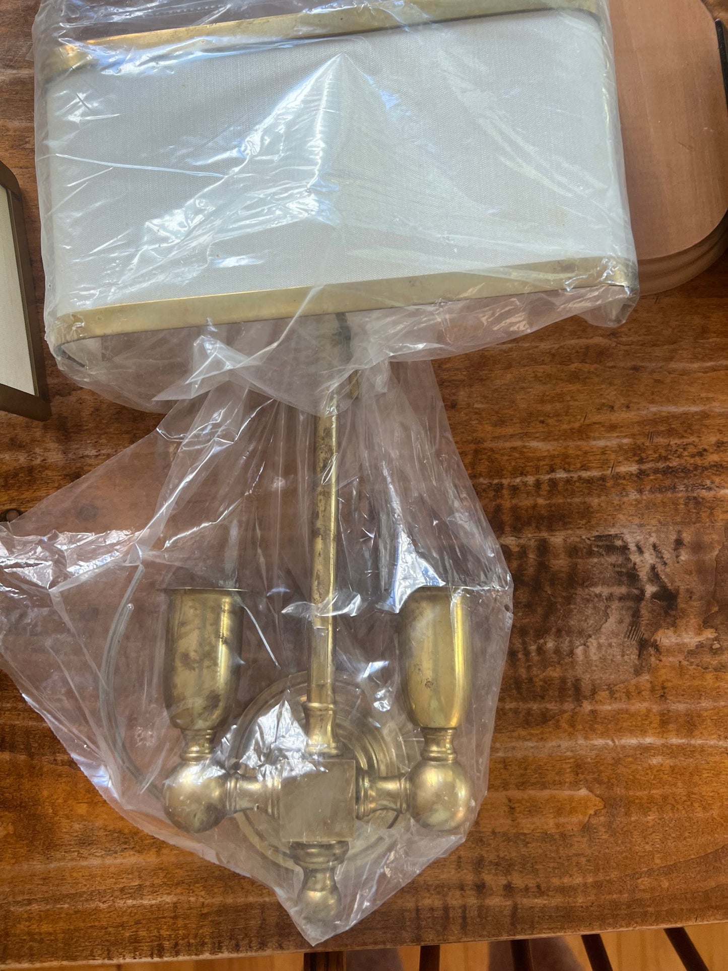 Pair of High Quality Italian Custom Made Brass Wall Sconces With Shades