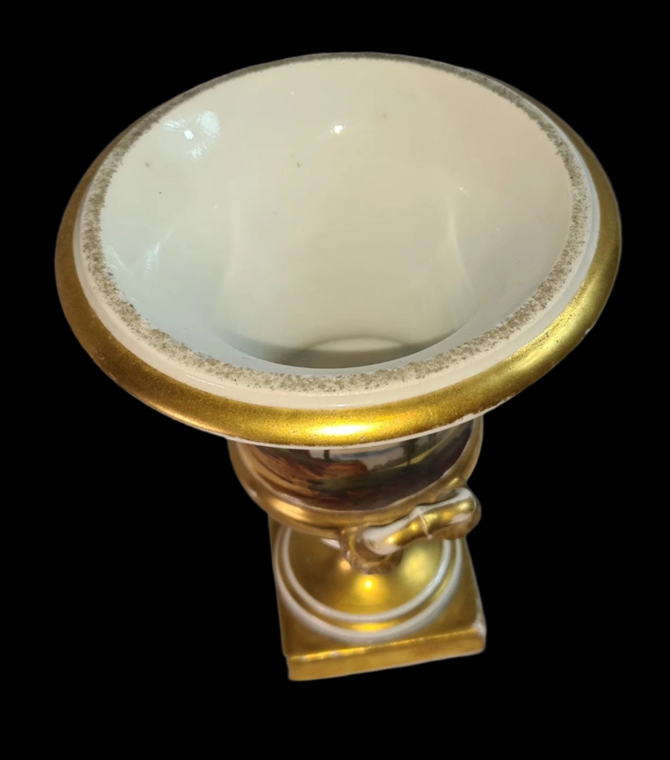 Antique 19th Century Urn, Porcelain de Paris Hand Painted and Gilded