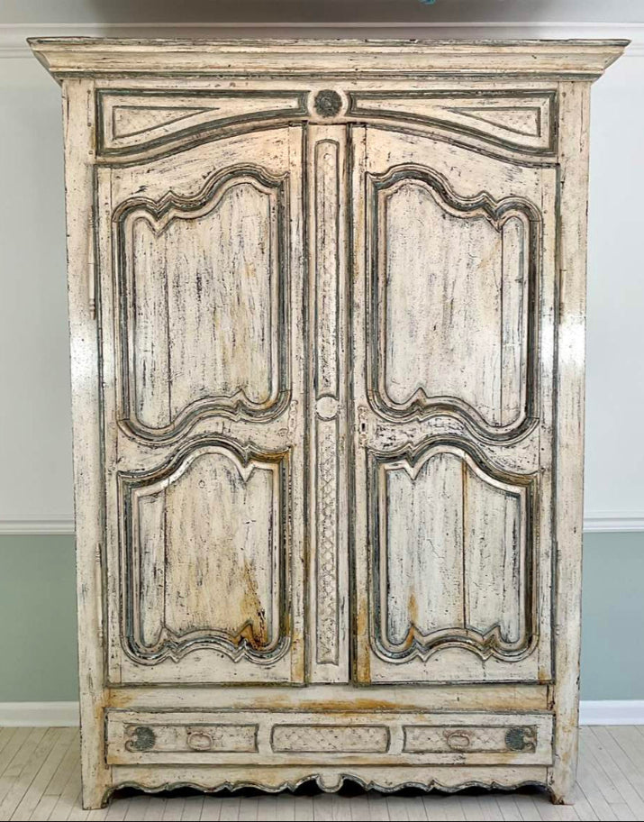 Large Authentic Antique French Provincial Armoire Early 1800