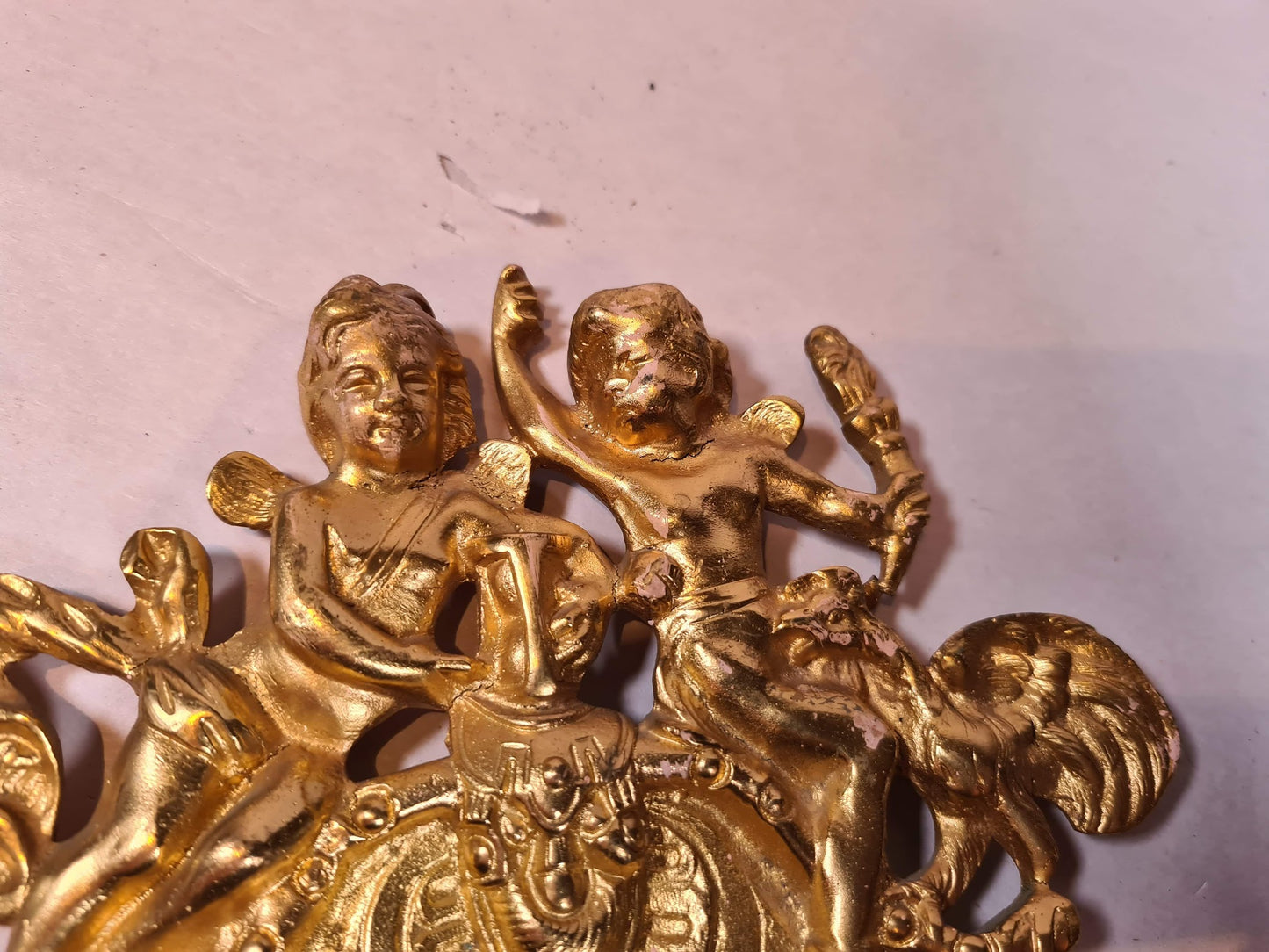 Beautifully Ornate Gilt Brass Sconce / Mirror (1/2)