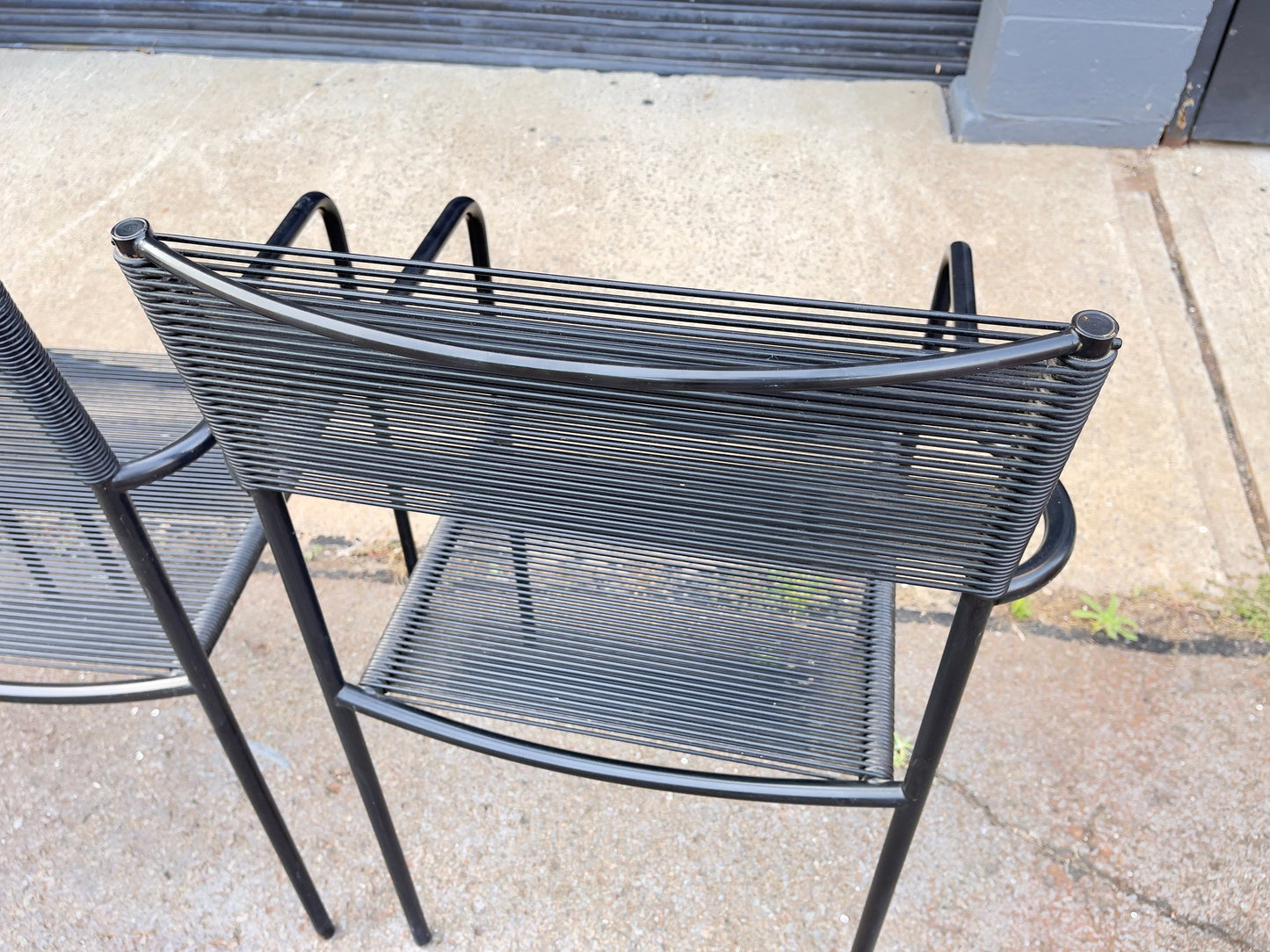 Vintage Italian Spaghetti Strap Armchairs - Set of 4
