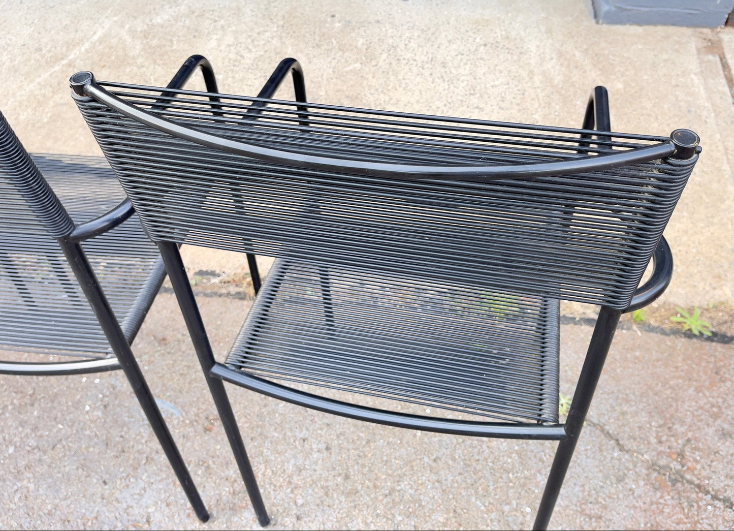 Vintage Italian Spaghetti Strap Armchairs Modèle 131 Attributed to Giandomenico Belotti for Alias, Set of 4