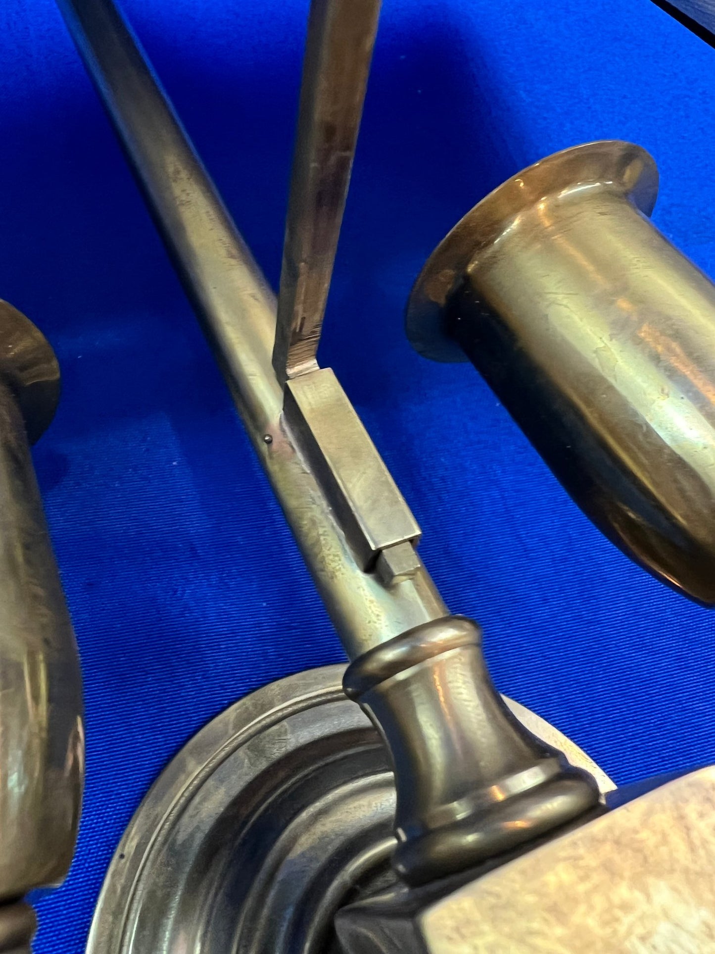 Pair of High Quality Italian Custom Made Brass Wall Sconces With Shades
