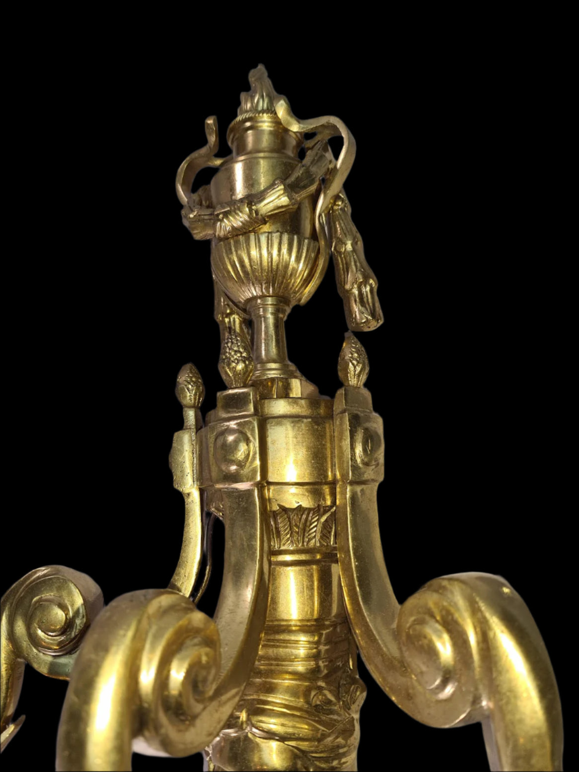 Magnificent Large Brass Ornate Wall Sconce With 3 Fixtures